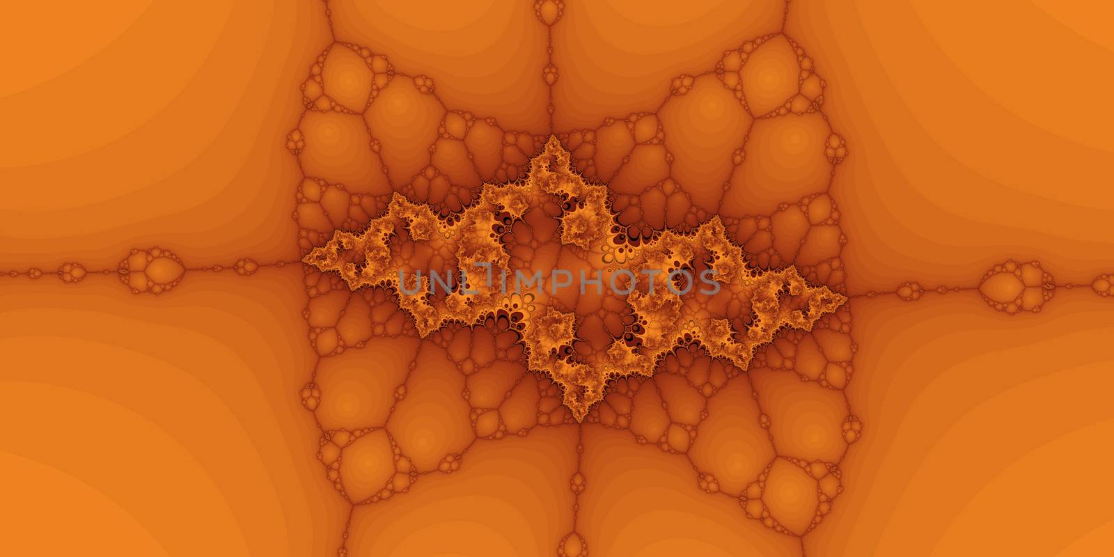 An abstract fractal design representing a interweaving chain in golden colors.