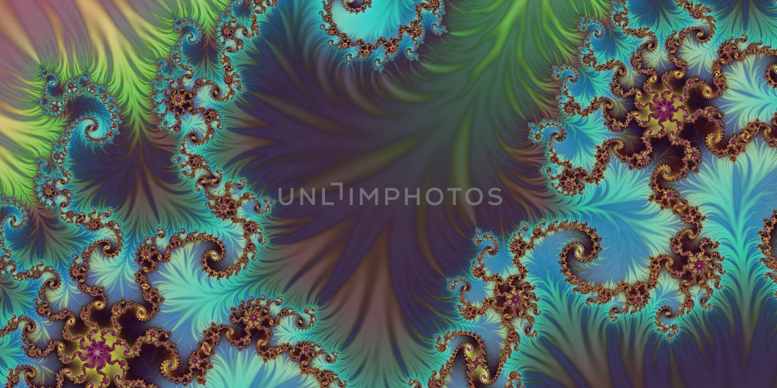 An abstract fractal design representing many leaves and flowers in a spring garden.