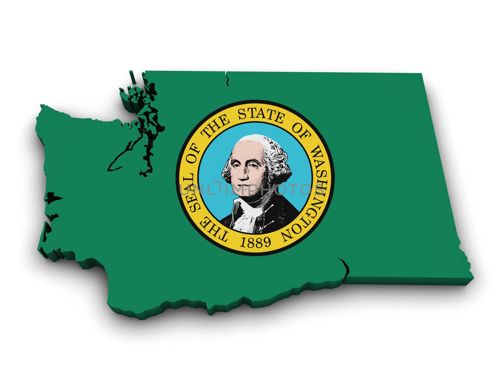 Washington State Map Flag Shape by nirodesign