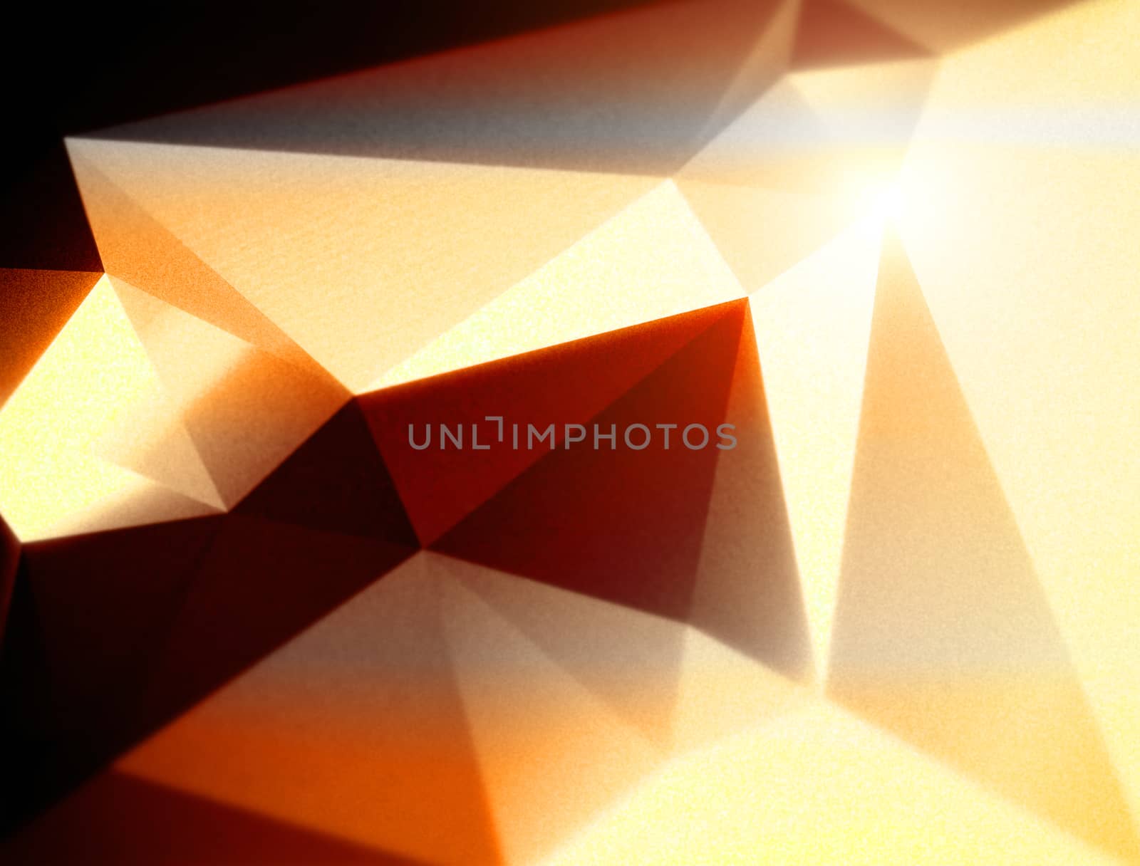 Orange Geometric polygonal triangular background by clusterx