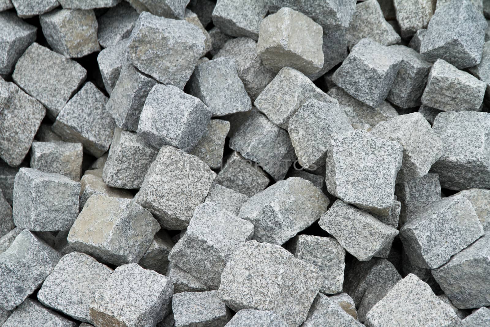 Square and white cobblestones.