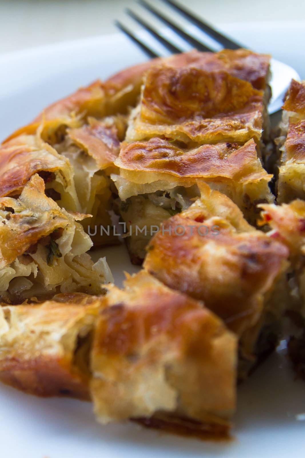 Close up view of pastry food.