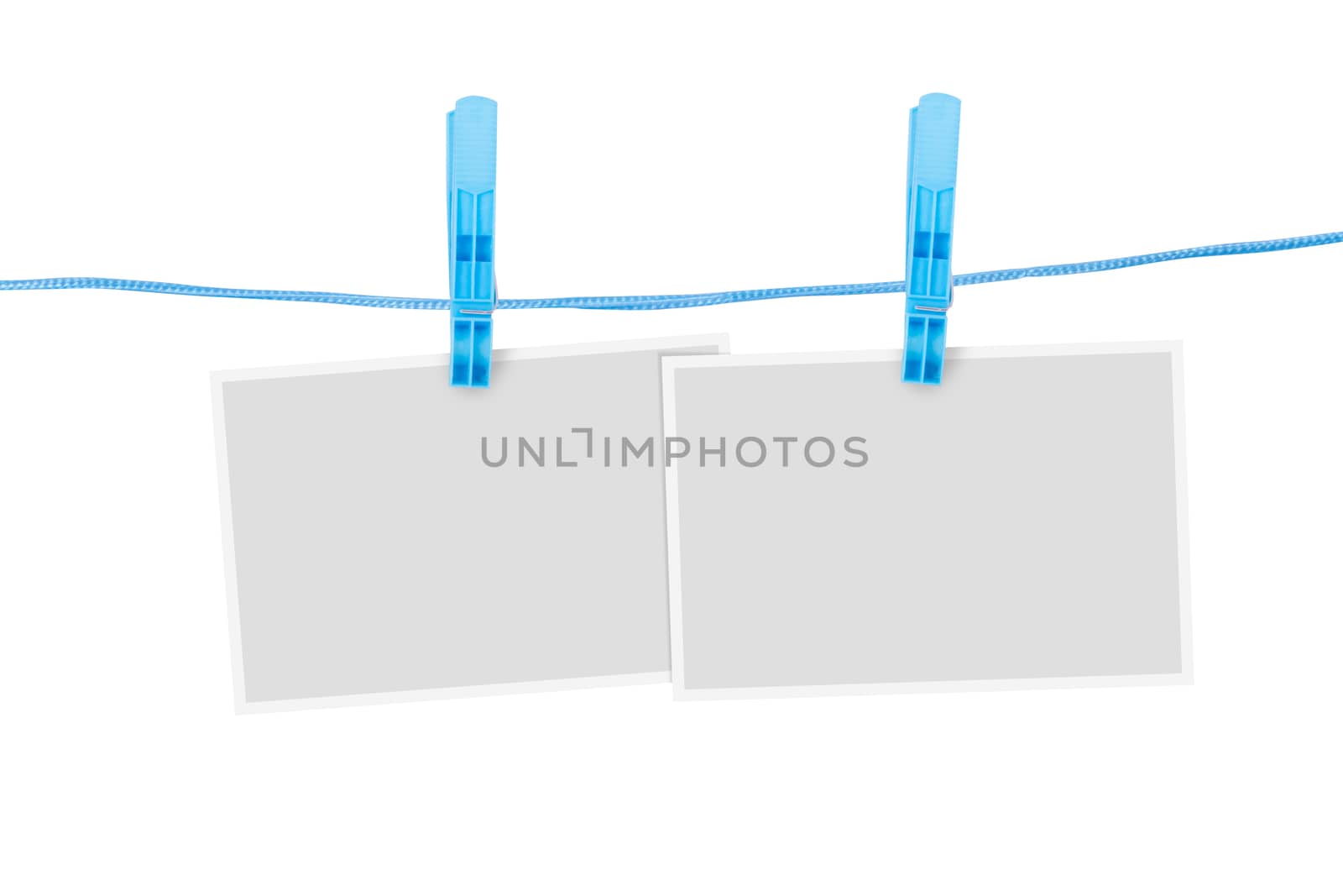 Blank paper frames, isolated on white background.