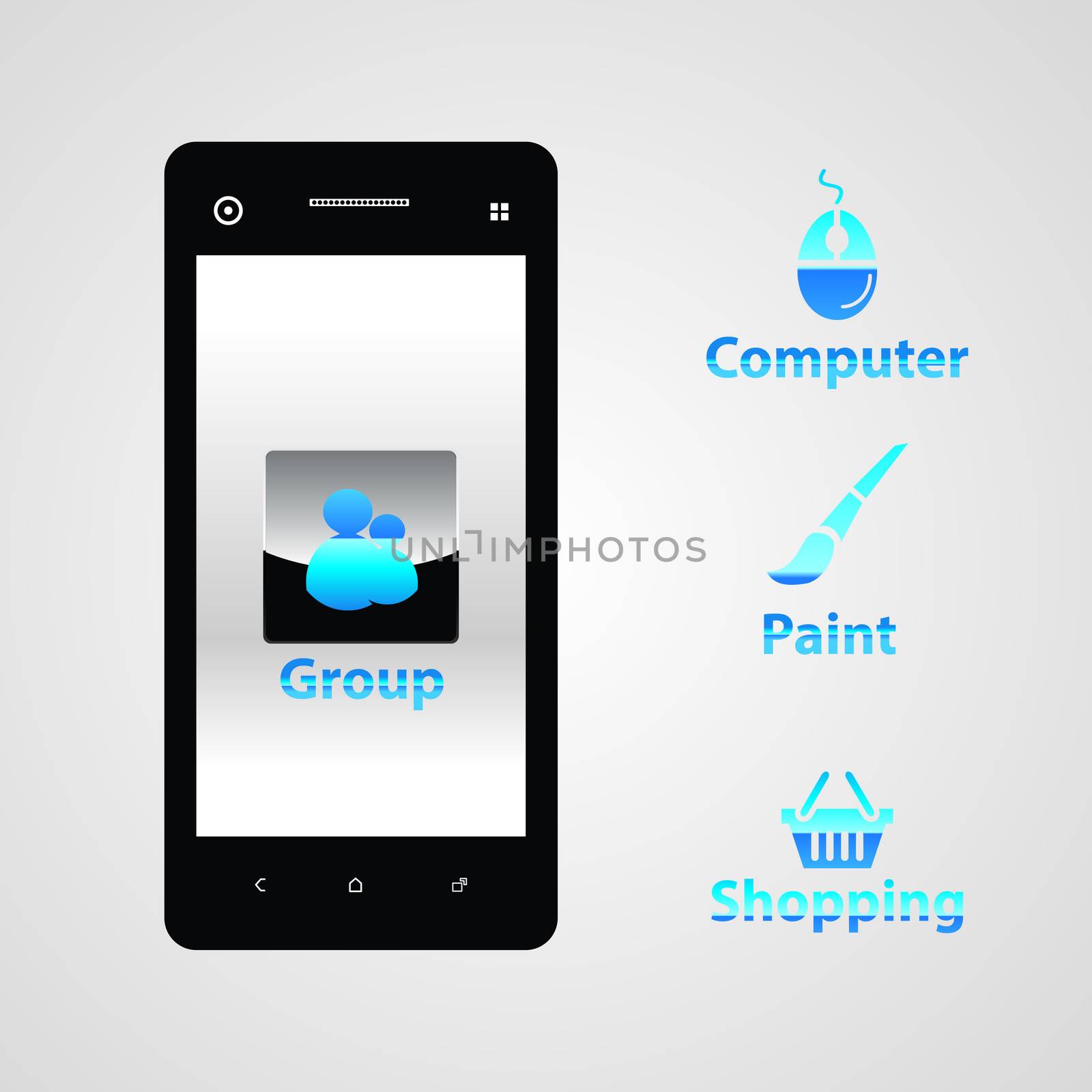 Blue Icon template elements
for web and computing