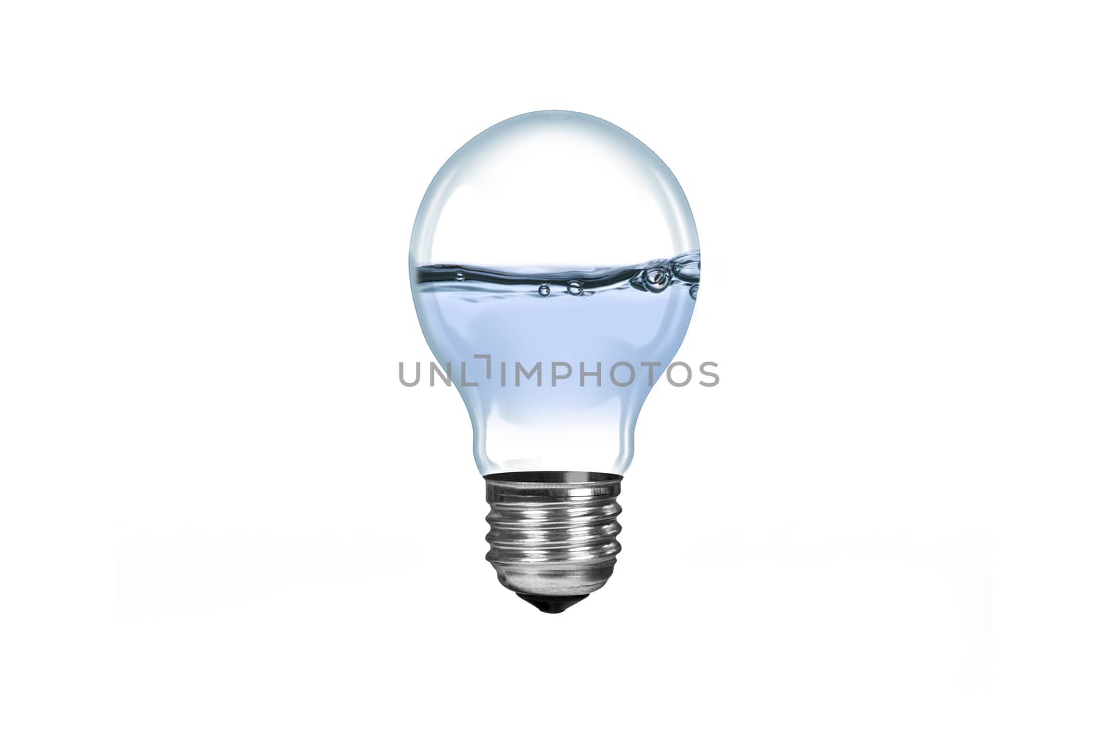 Fresh Water in Lamp,  isolated on white background.