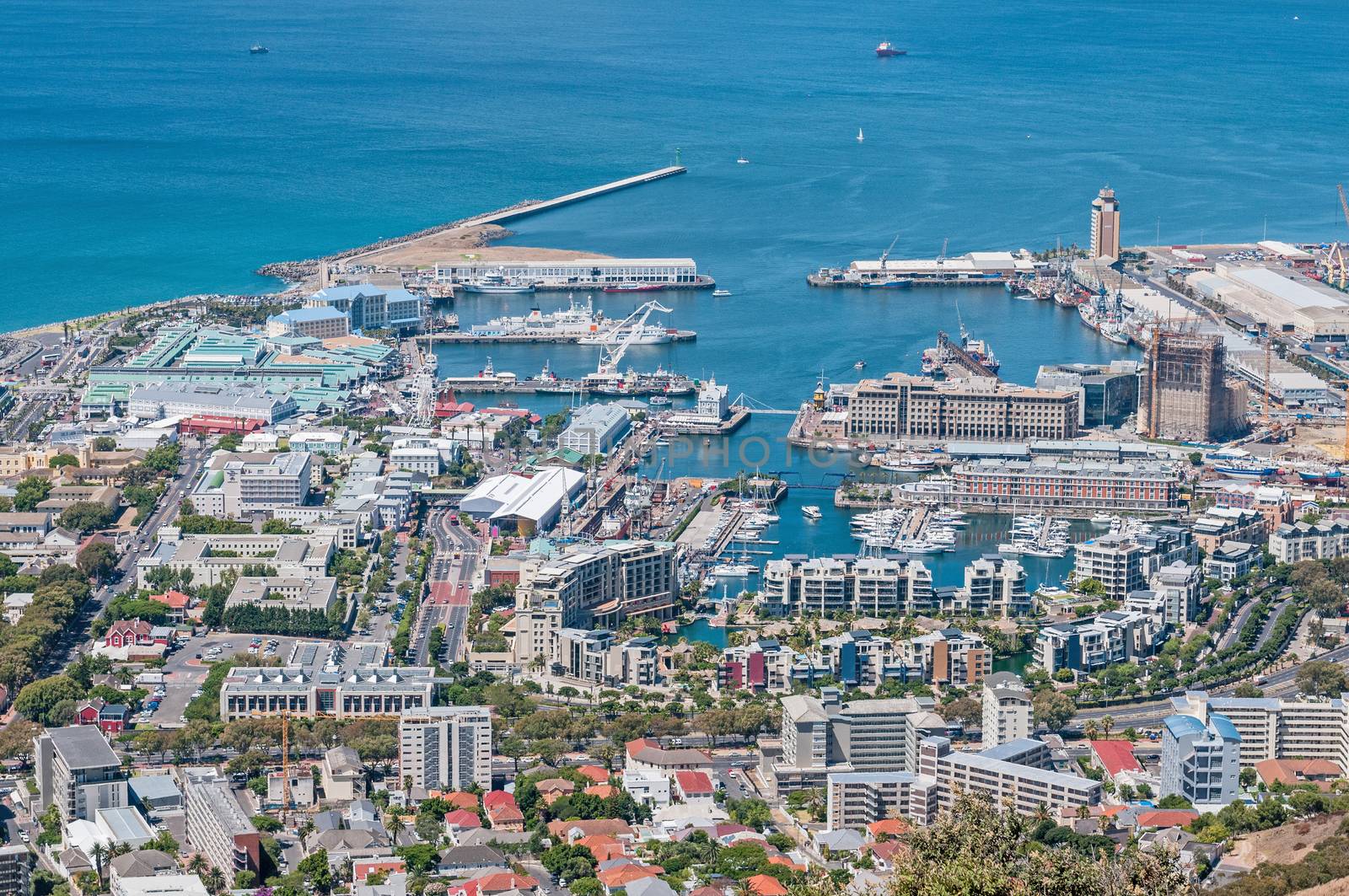 The Waterfront in Cape Town as seen from Signal Hill
