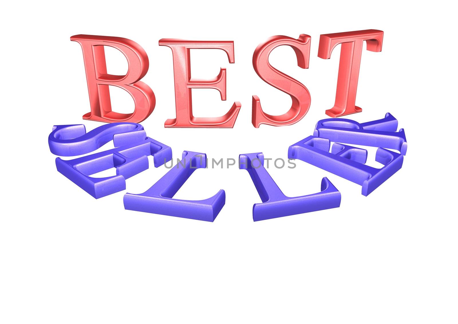 Glossy gold three-dimensional inscription Best seller as a sign.