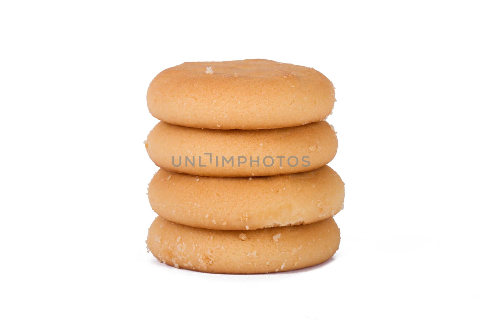 Pile of cookies, isolated on white background.