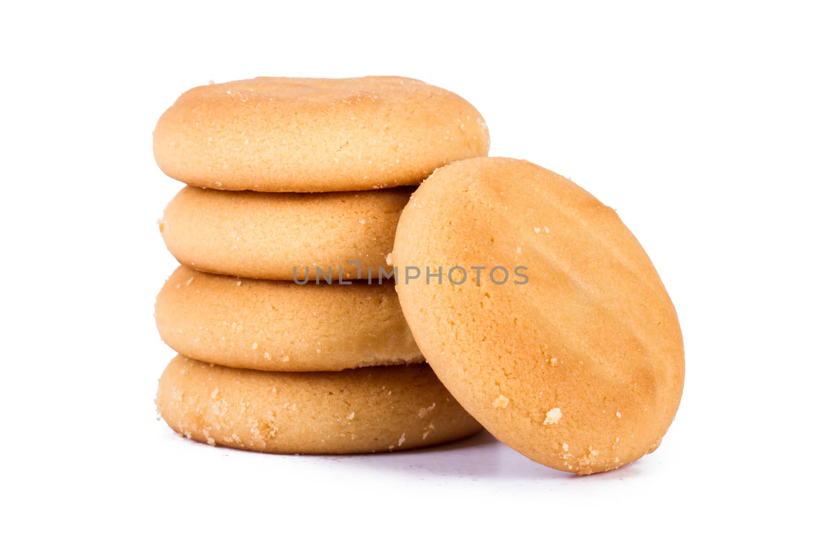 Pile of cookies, isolated on white background.