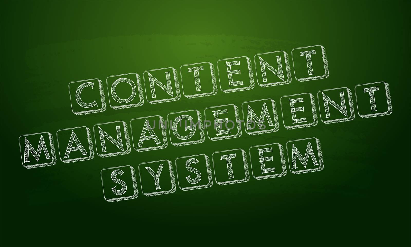 content management system over green blackboard by marinini