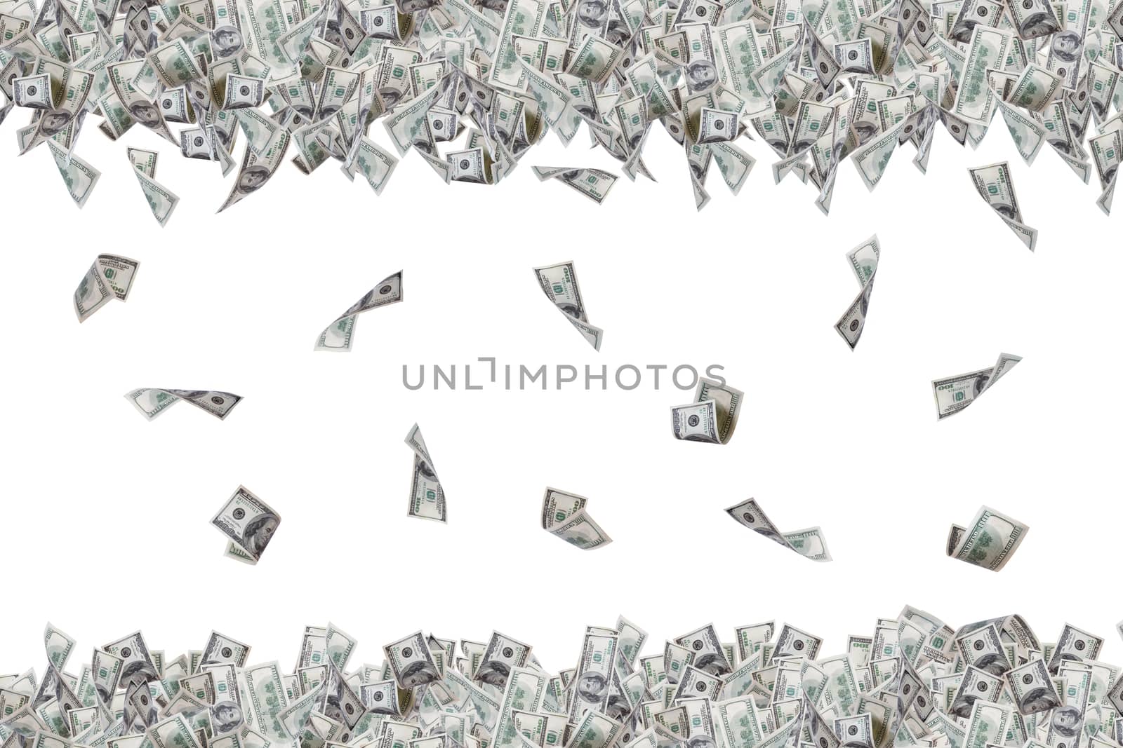 Dollar Banknotes Flying and Falling Down by niglaynike