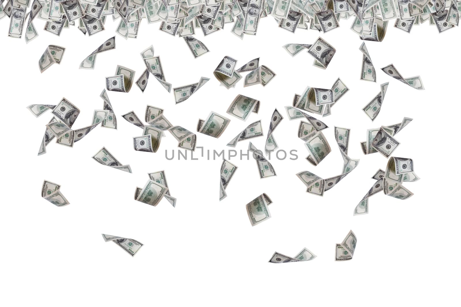 Dollar Banknotes Flying and Raining by niglaynike