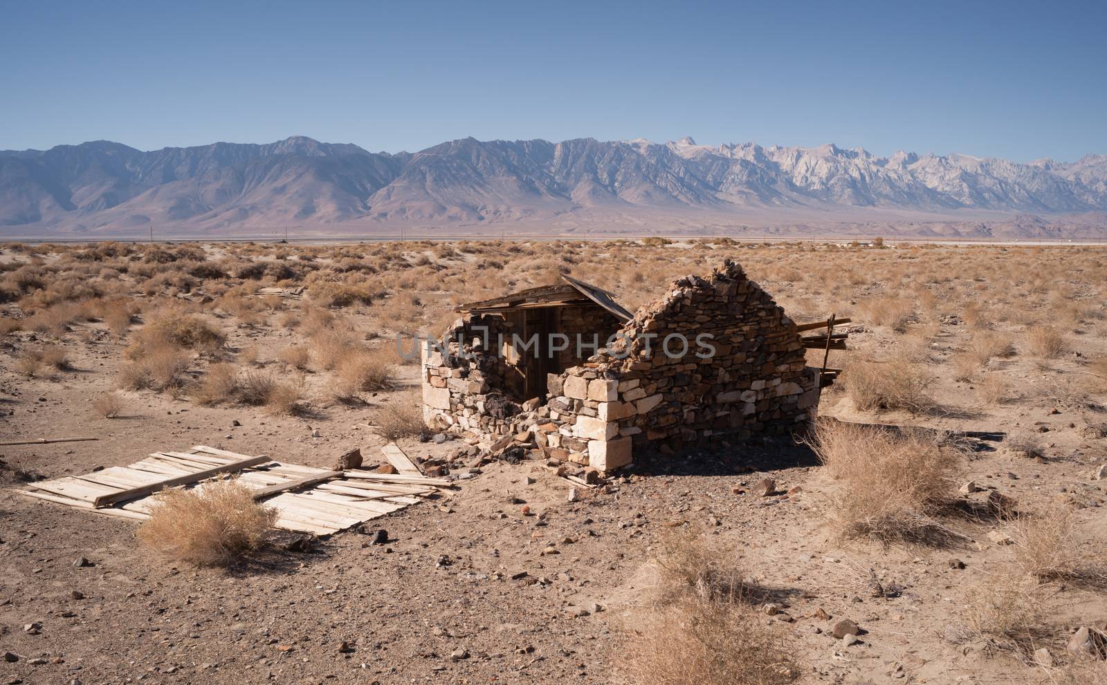 Stone Building Ruins Desert Floor Owen's Valley California by ChrisBoswell