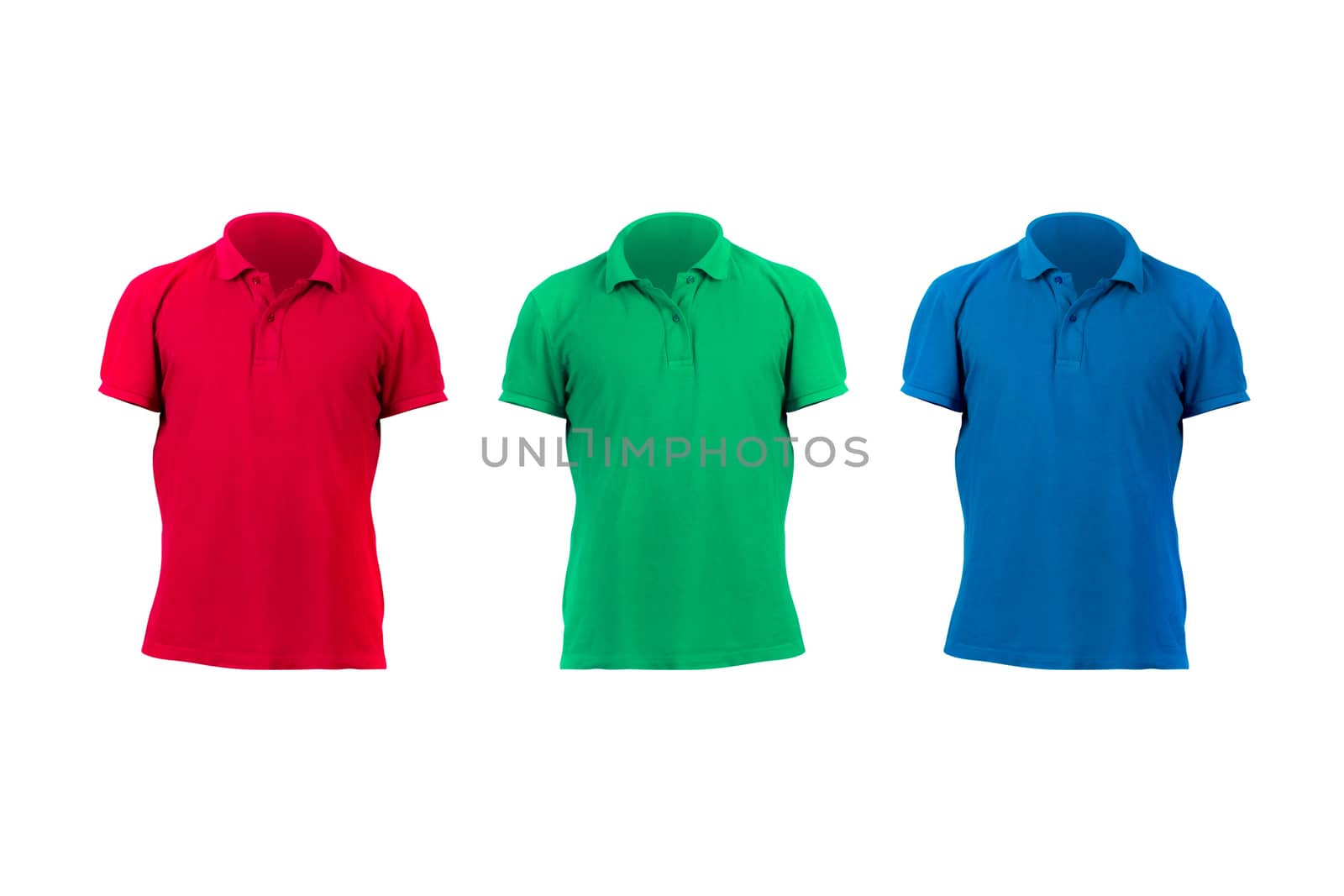 Tshirts template for your design, front view, isolated on white background.