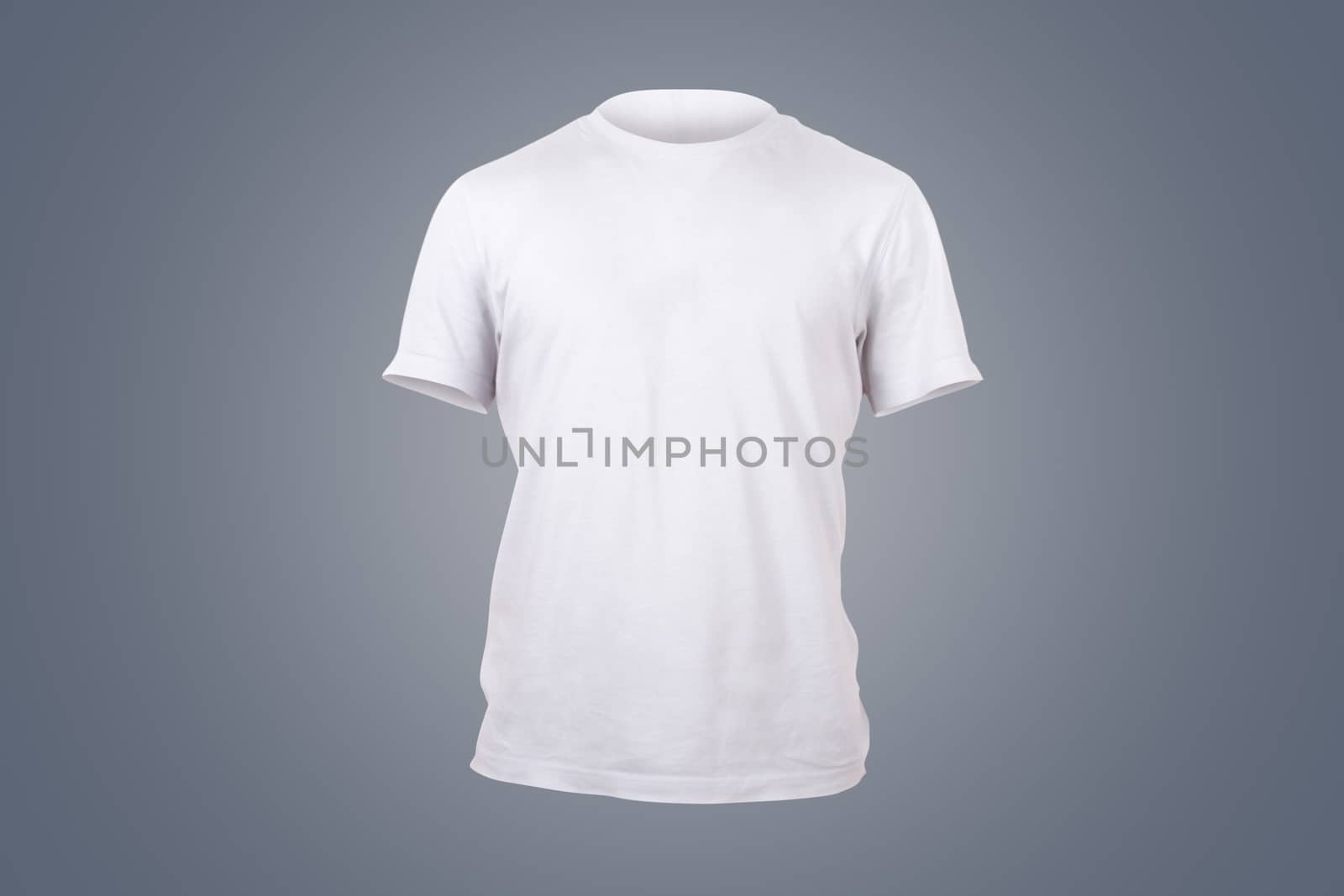 White tshirt template for your design, front view on dark background.
