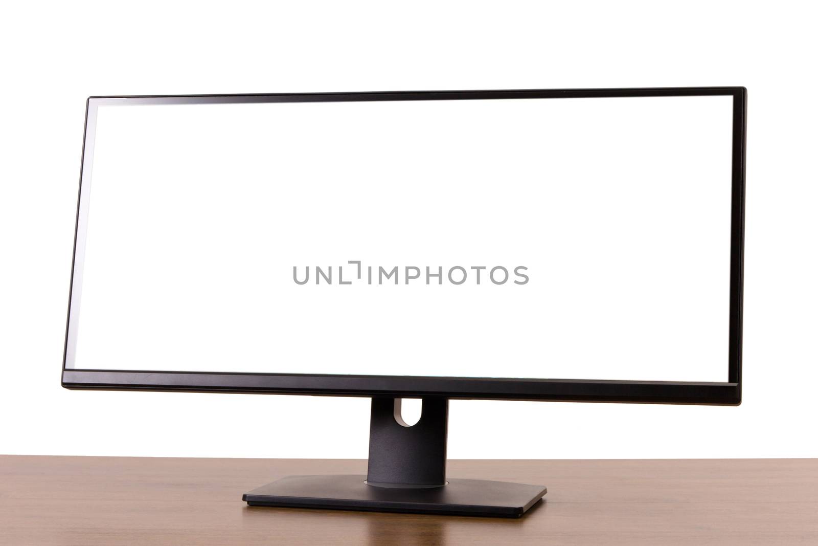 new computer monitor on white background