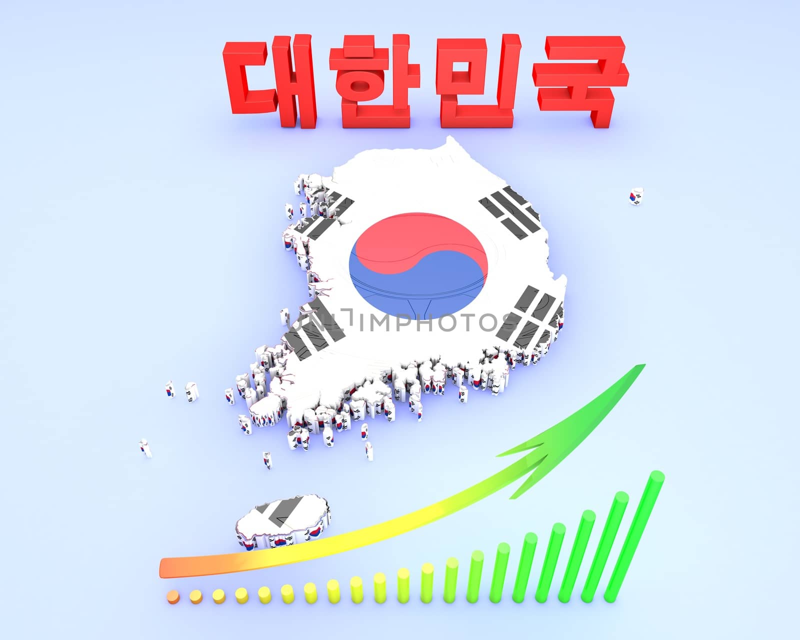 Map illustration of South Korea by dolfinvik