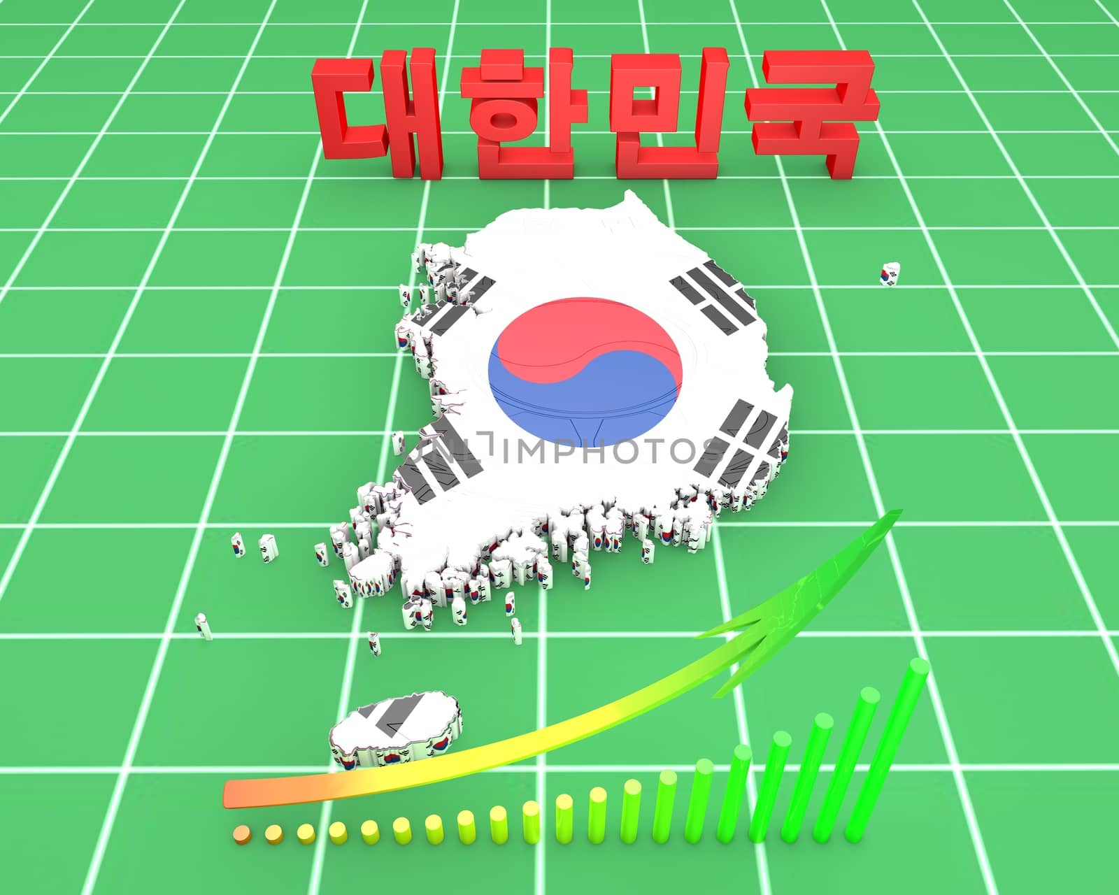 Map illustration of South Korea by dolfinvik