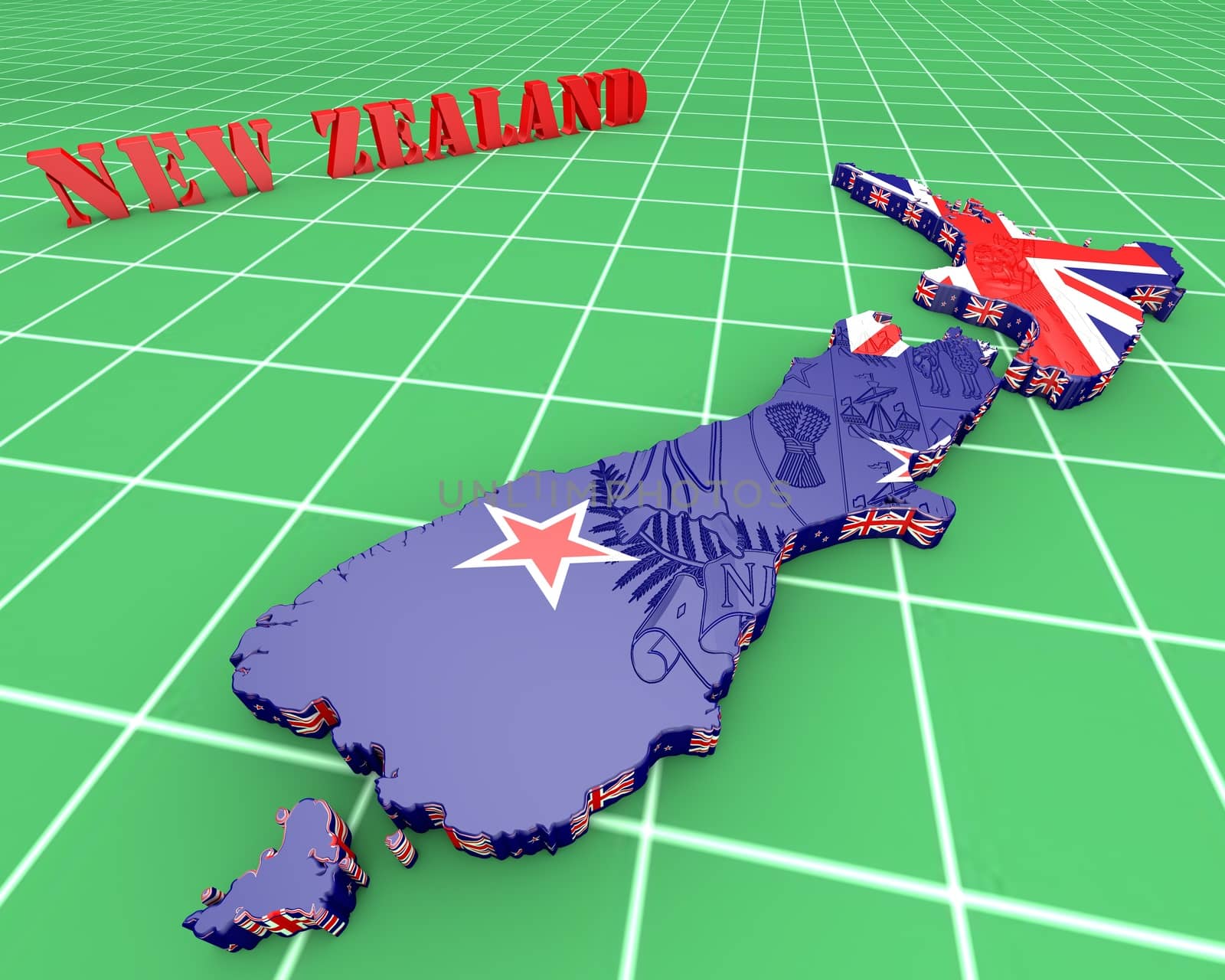 Map illustration of New Zealand by dolfinvik
