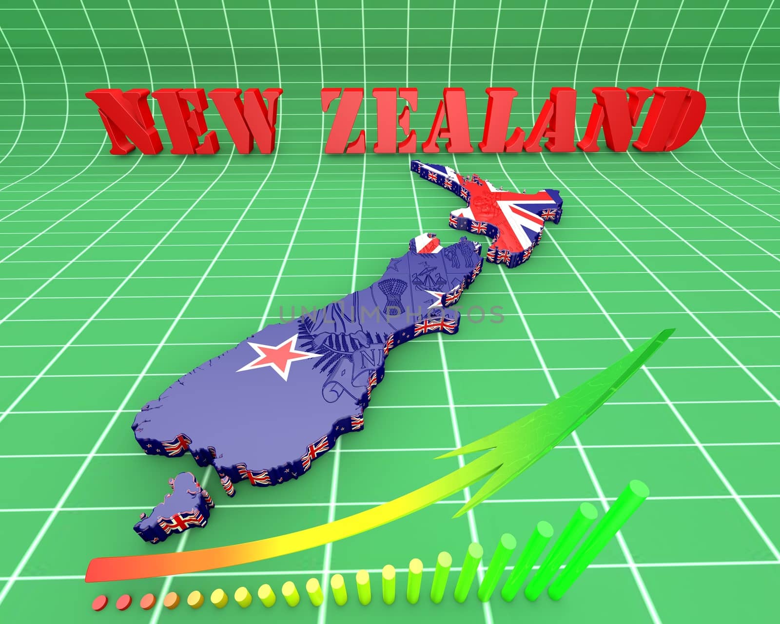 Map illustration of New Zealand by dolfinvik