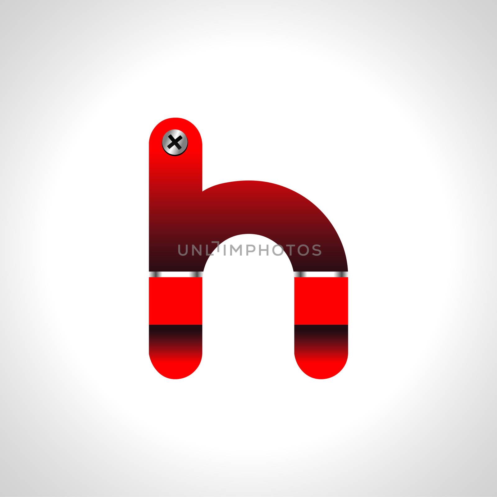 Red shiny alphabet. Set of letters isolated on white.