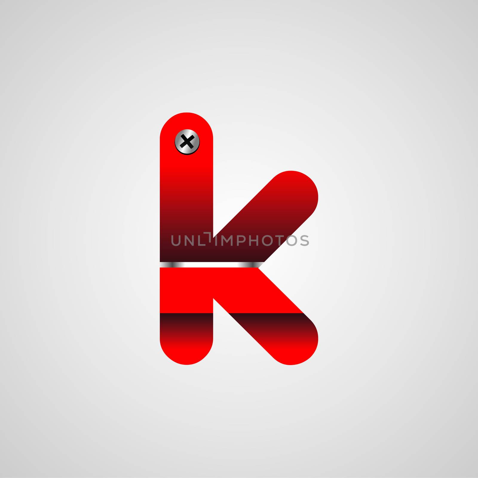 Red shiny alphabet. Set of letters isolated on white.