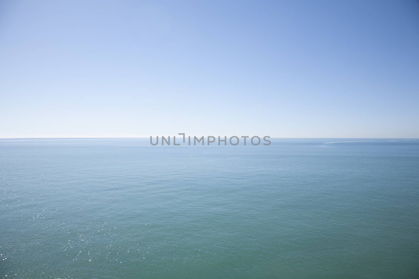 horizon line seascape in Atlantic ocean from Cadiz Andalusia Spain Europe