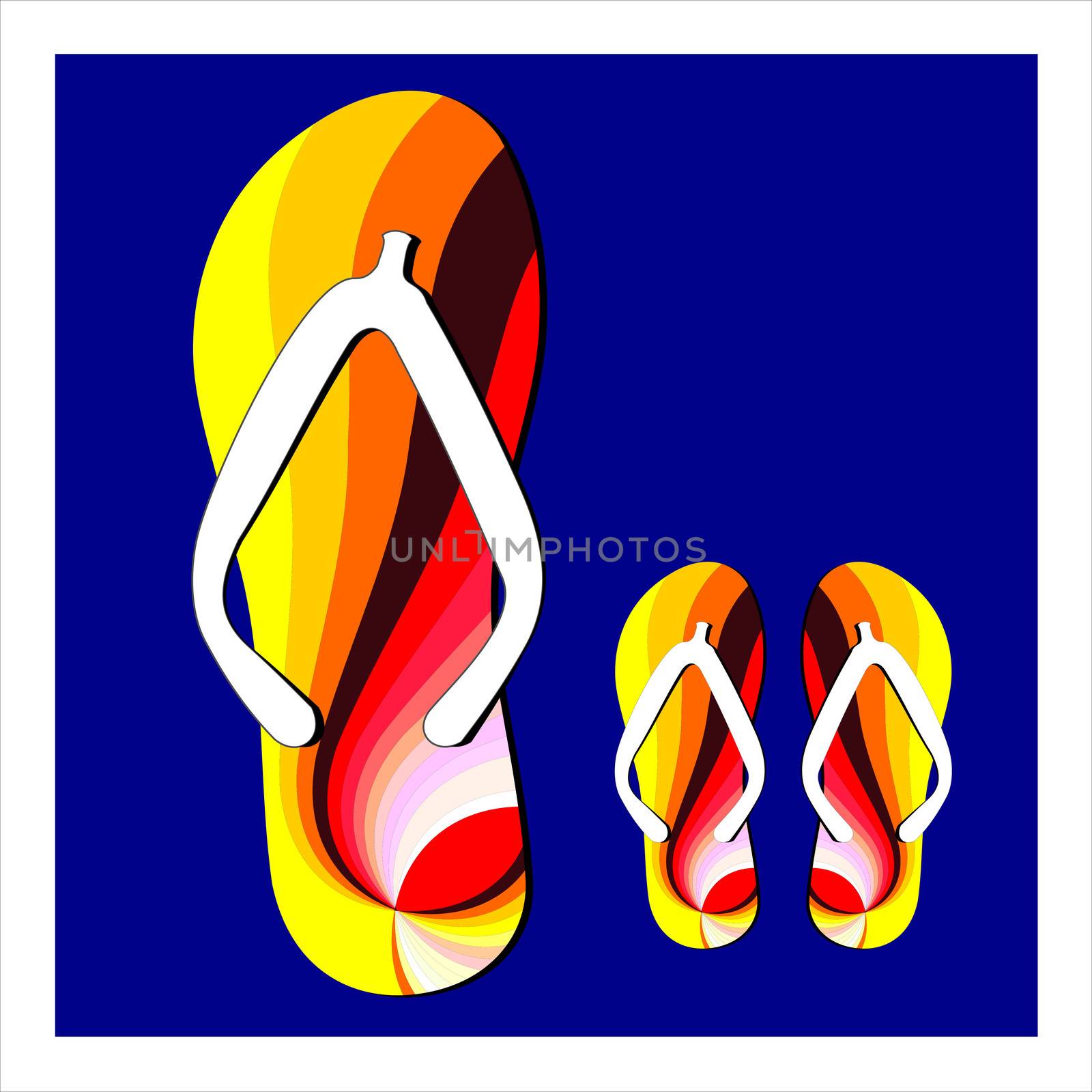 Colorful flip flops set vector illustration