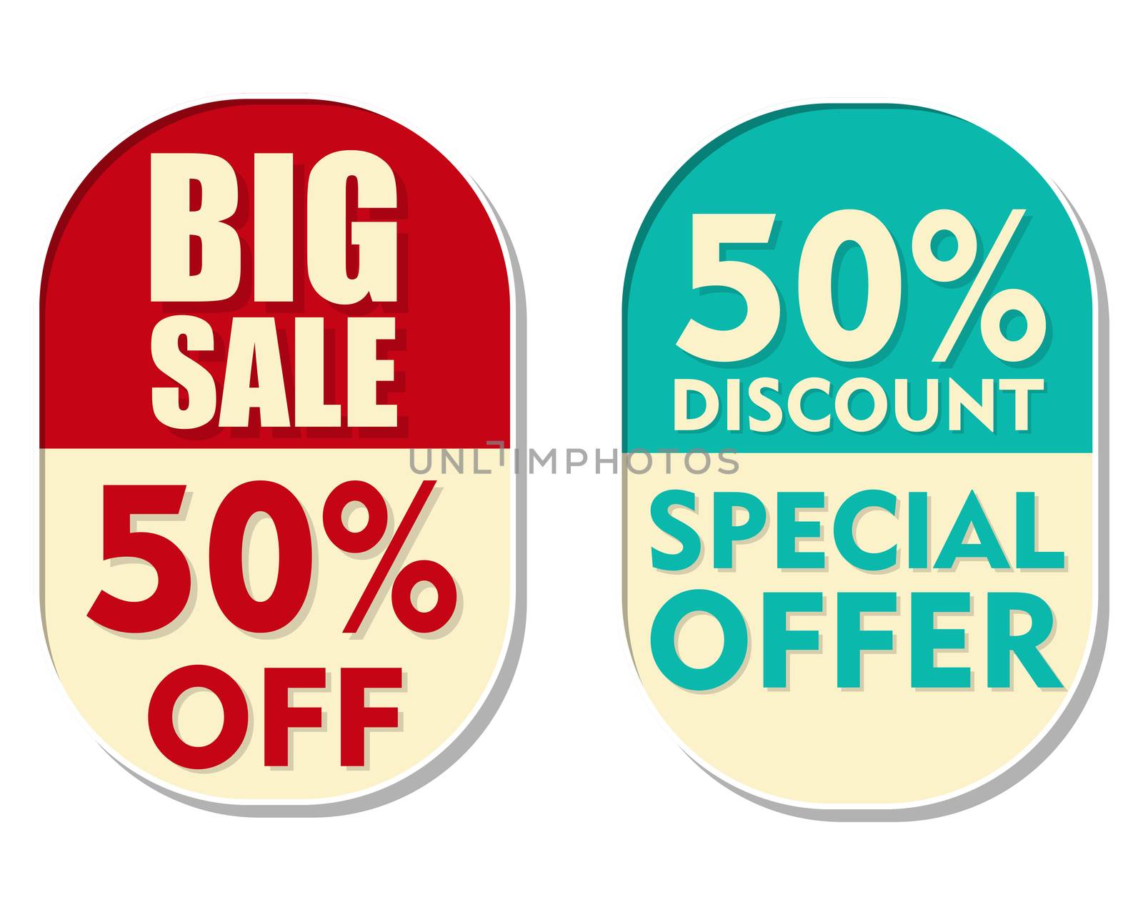 50 percent off discount, big sale and special offer, two ellipti by marinini