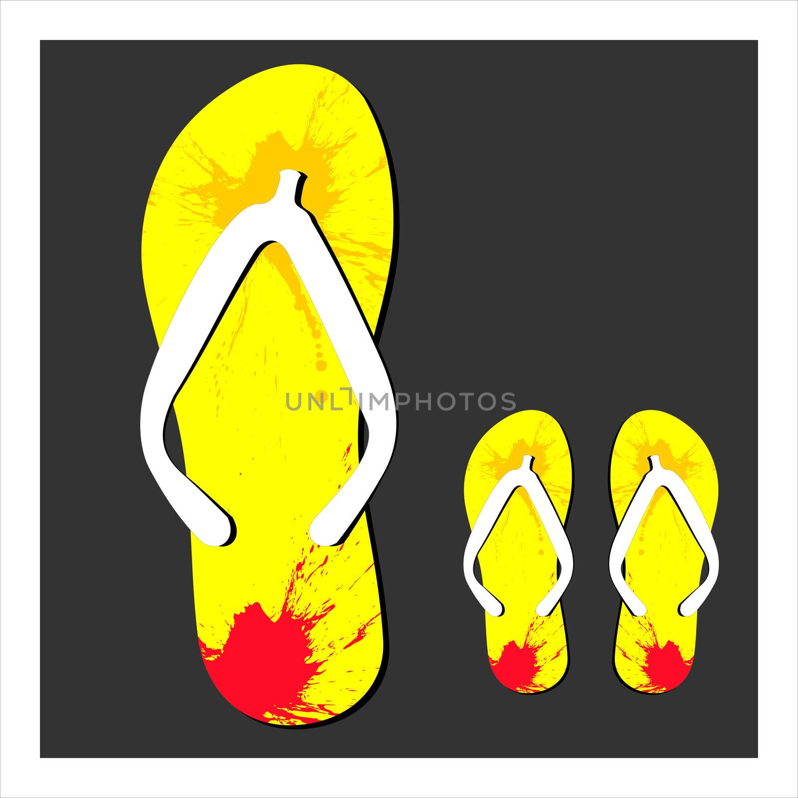 Colorful flip flops set vector illustration