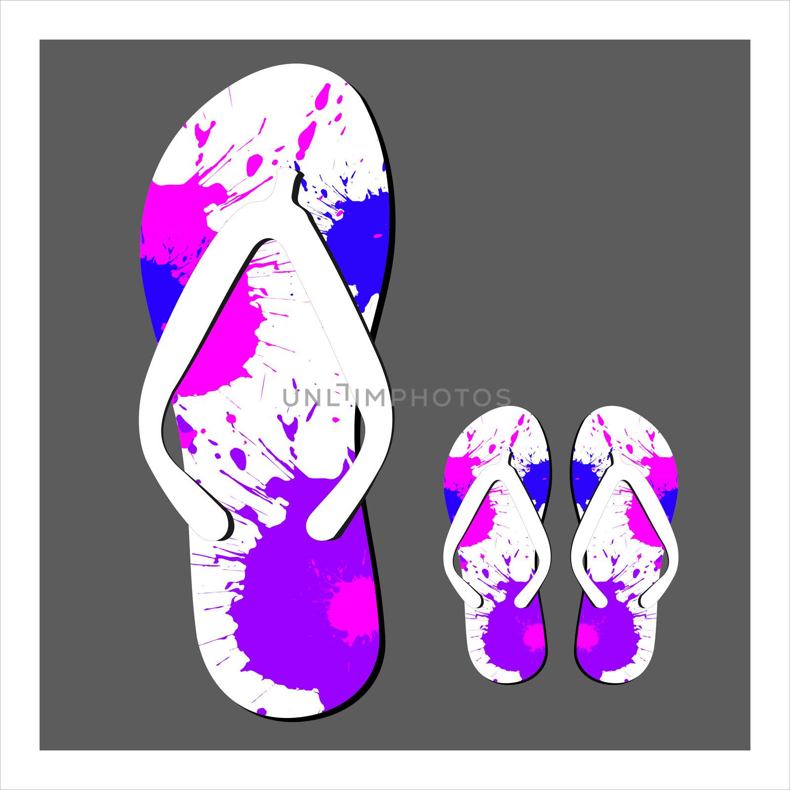 Colorful flip flops set vector illustration