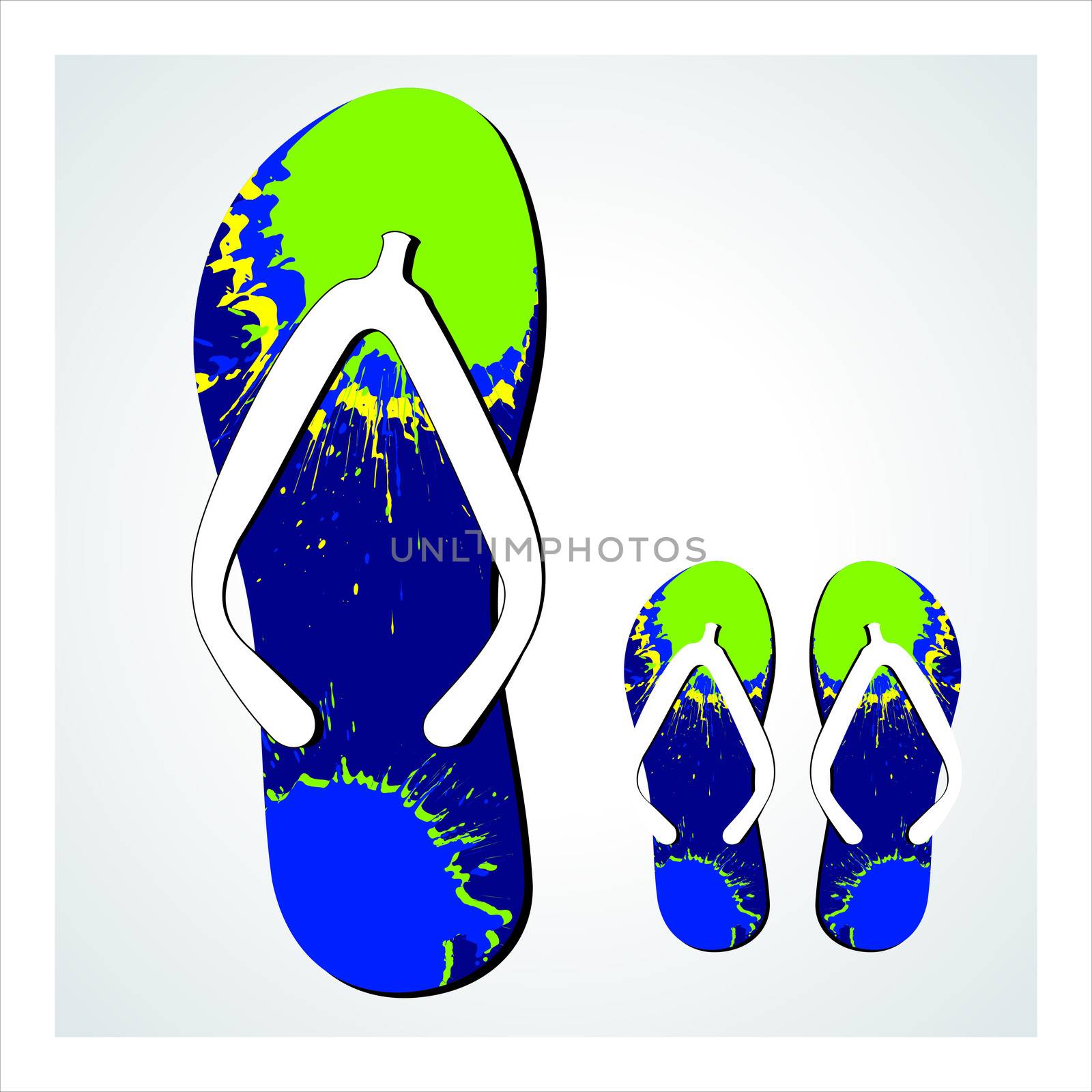 Colorful flip flops set vector illustration