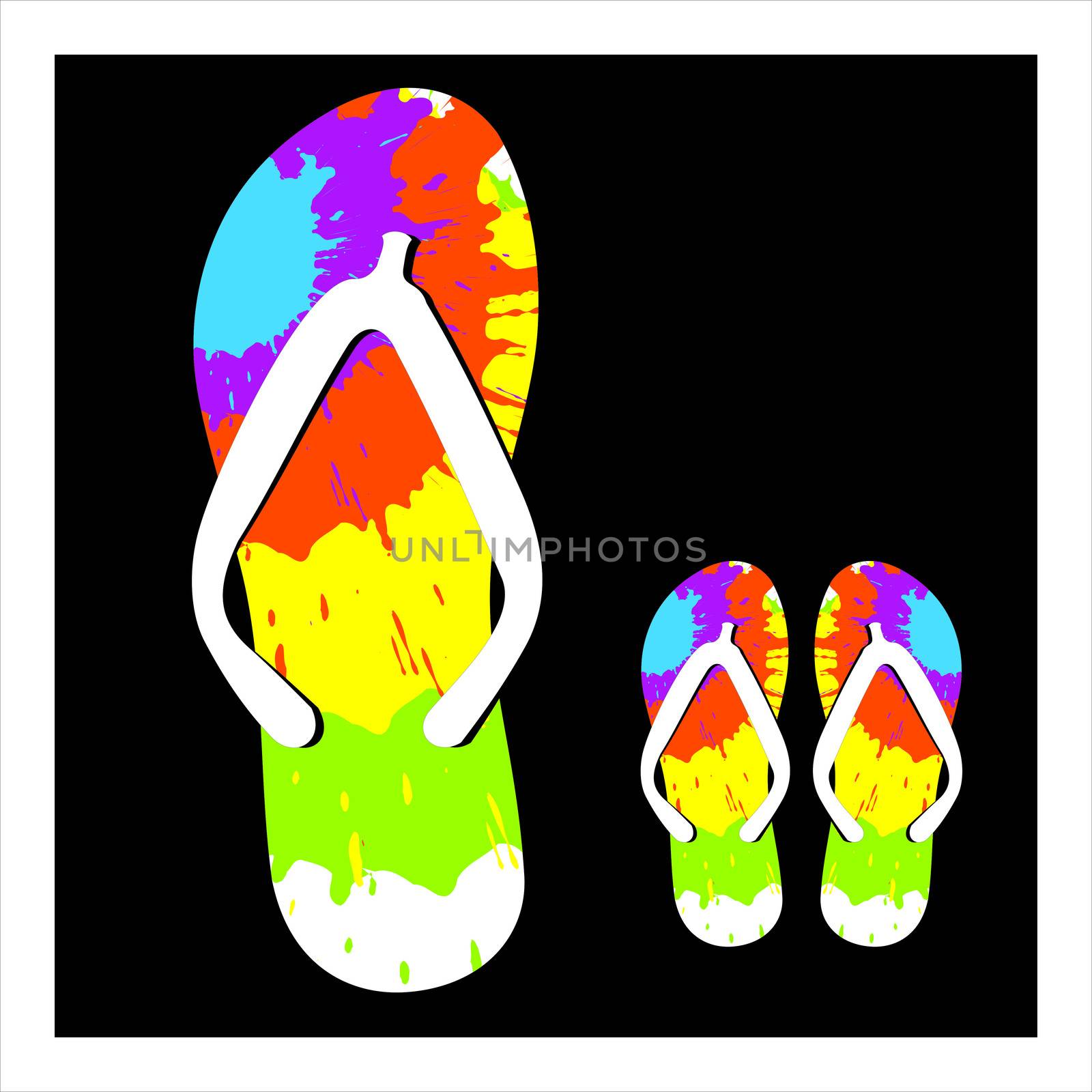 Colorful flip flops set vector illustration