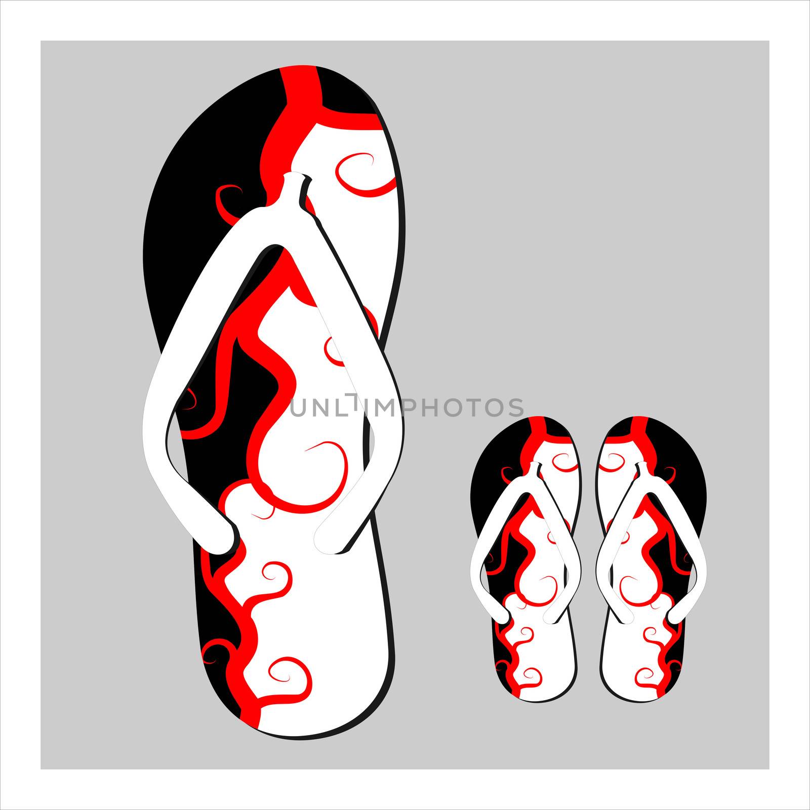 Colorful flip flops set vector illustration