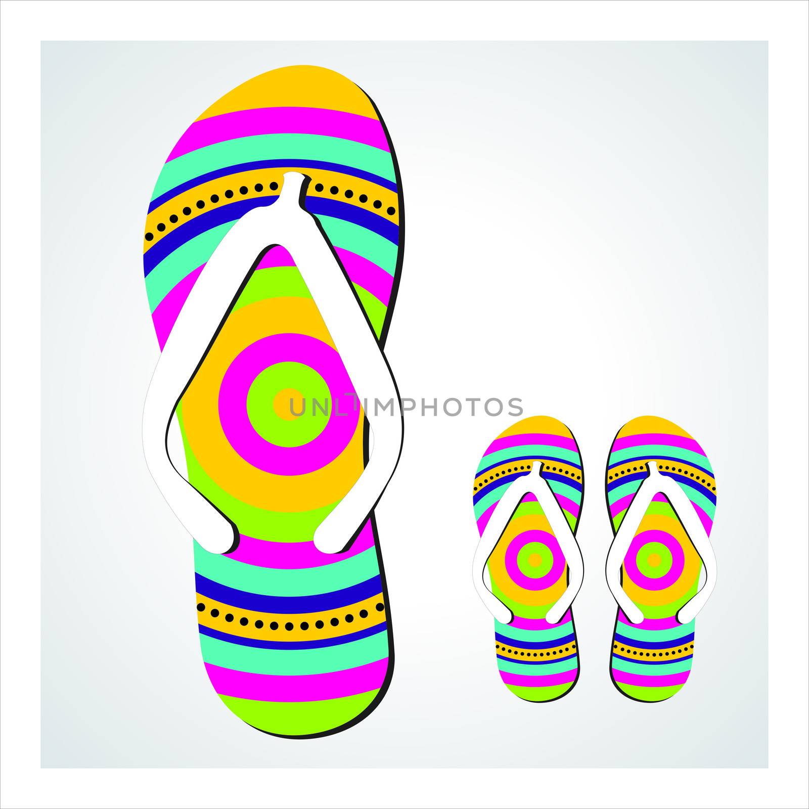 Colorful flip flops set by Crownaart