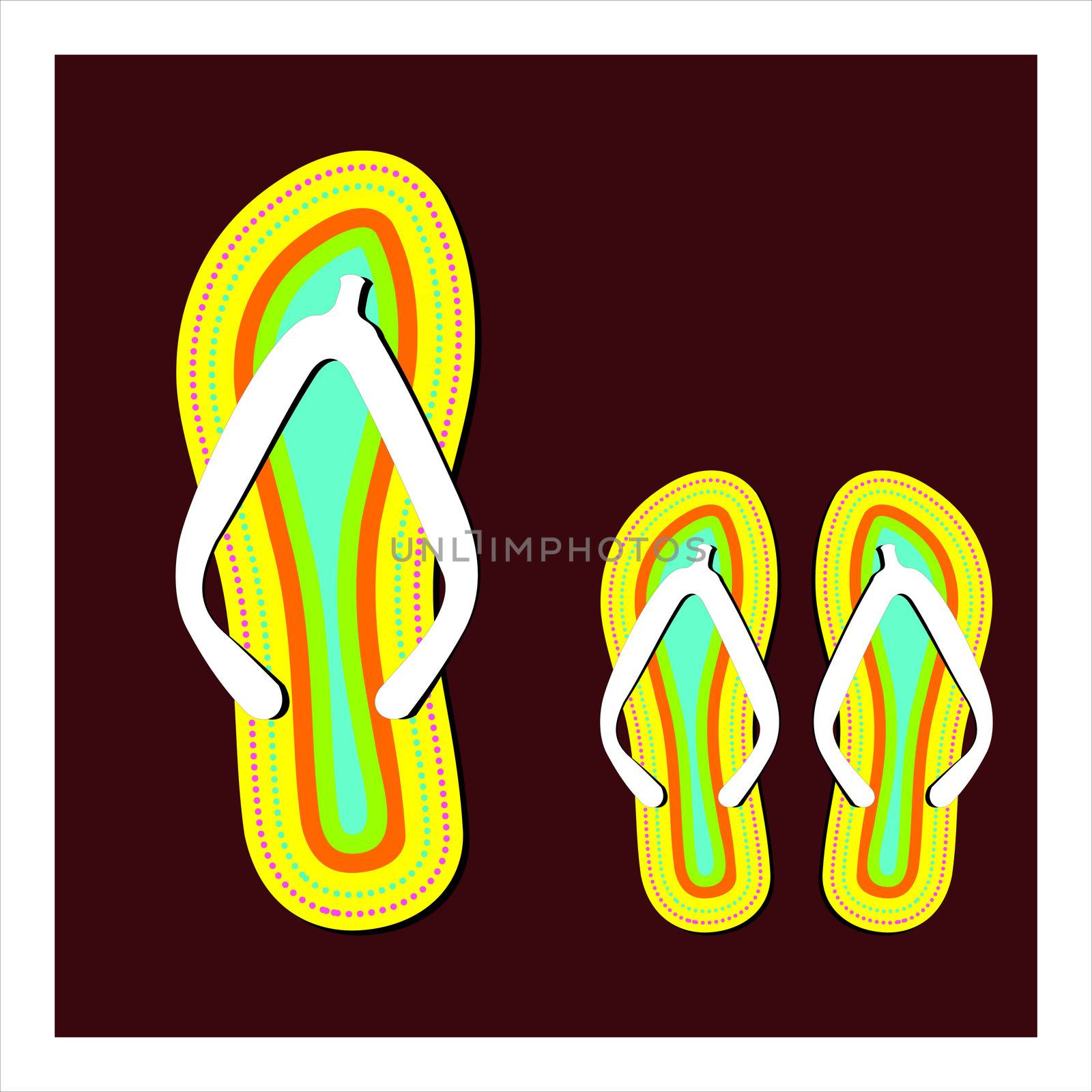 Colorful flip flops set vector illustration
