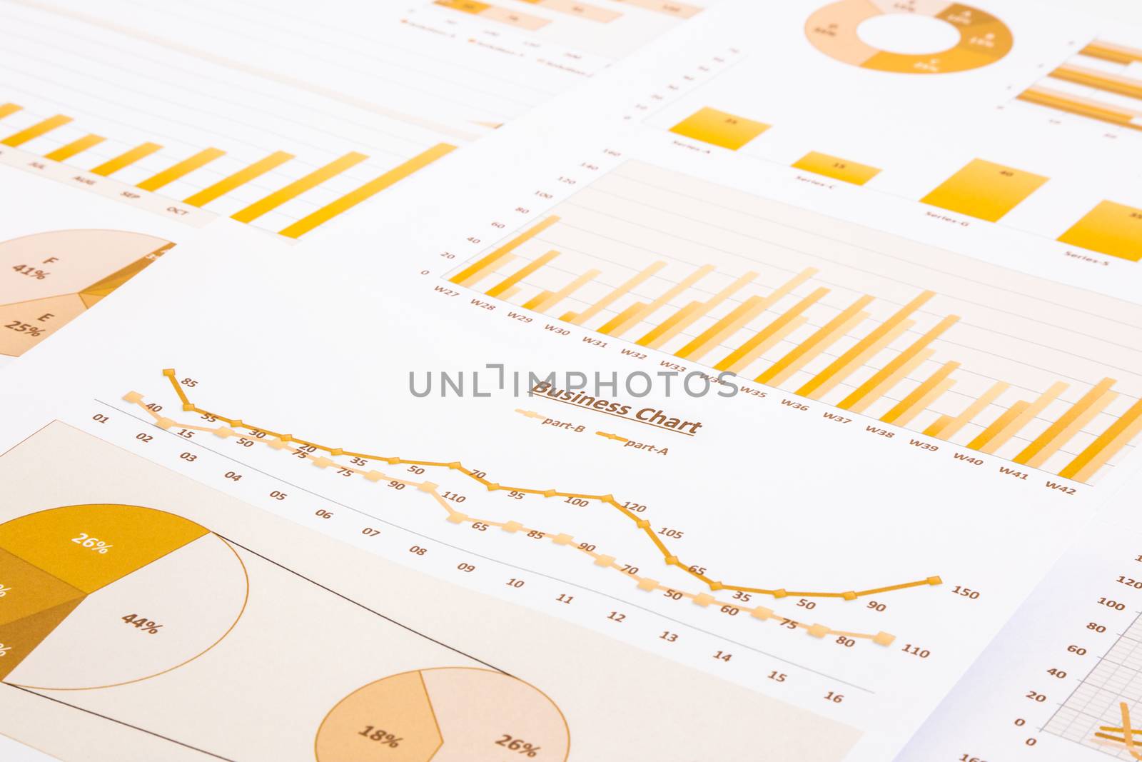 yellow business charts, graphs, report and summarizing backgroun by vinnstock