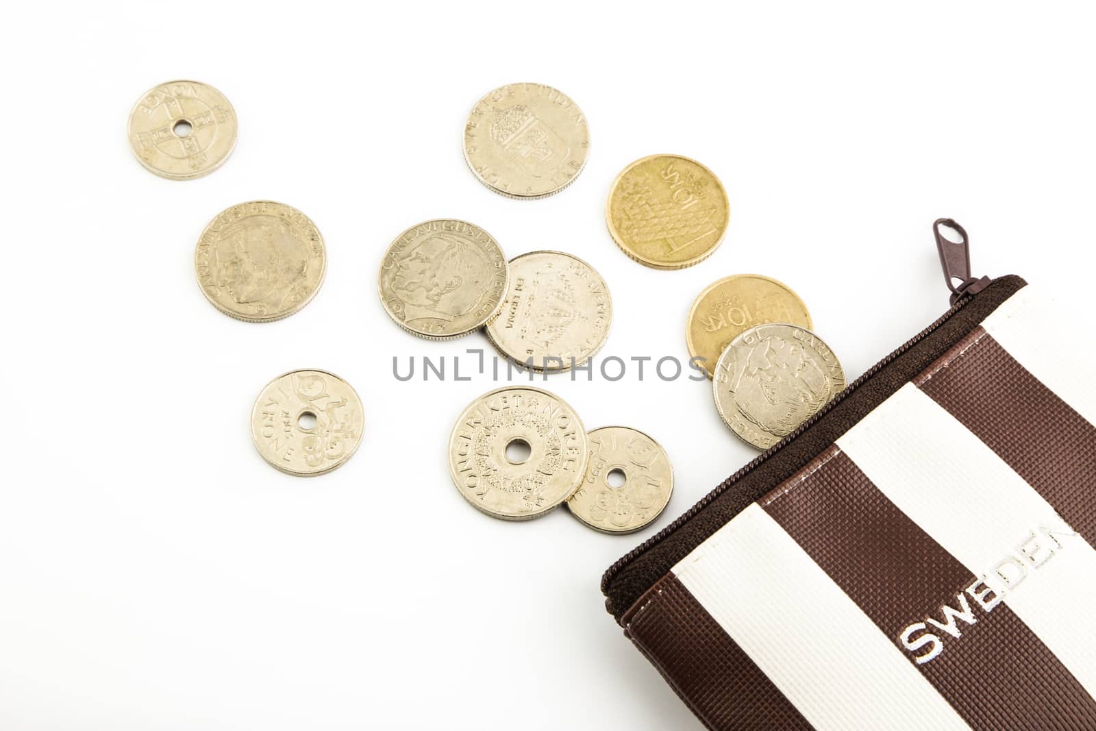 krone sweden coins and purse by vinnstock