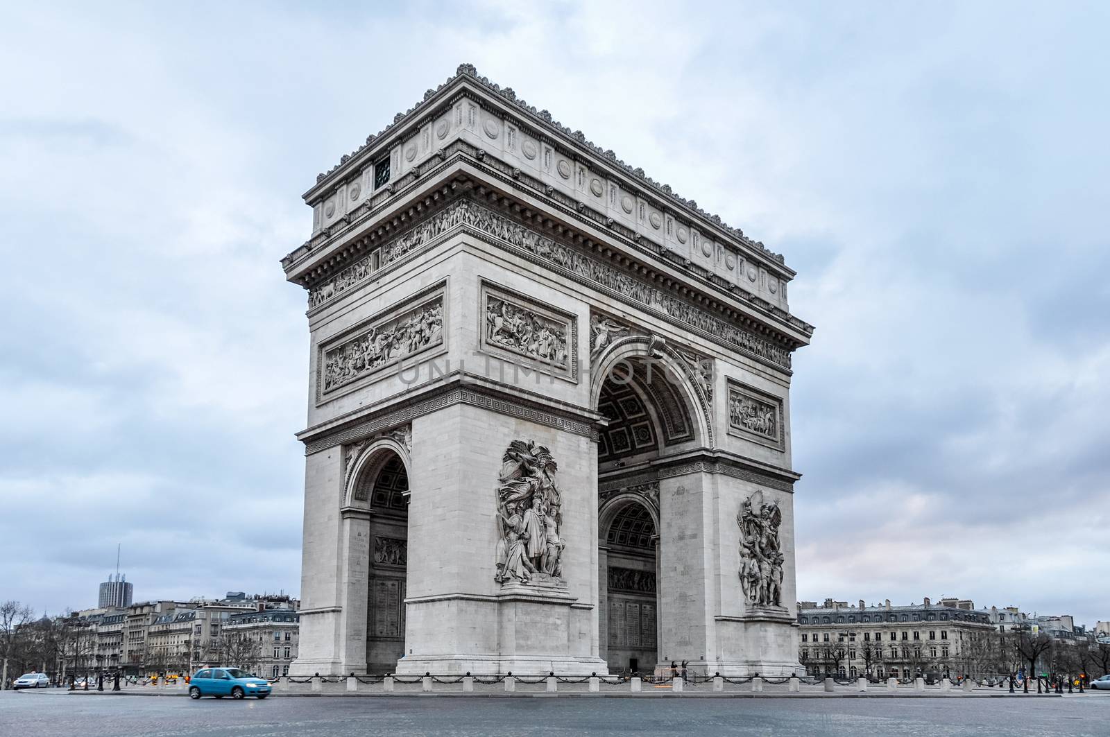 The Arc de Triomphe in Paris, France