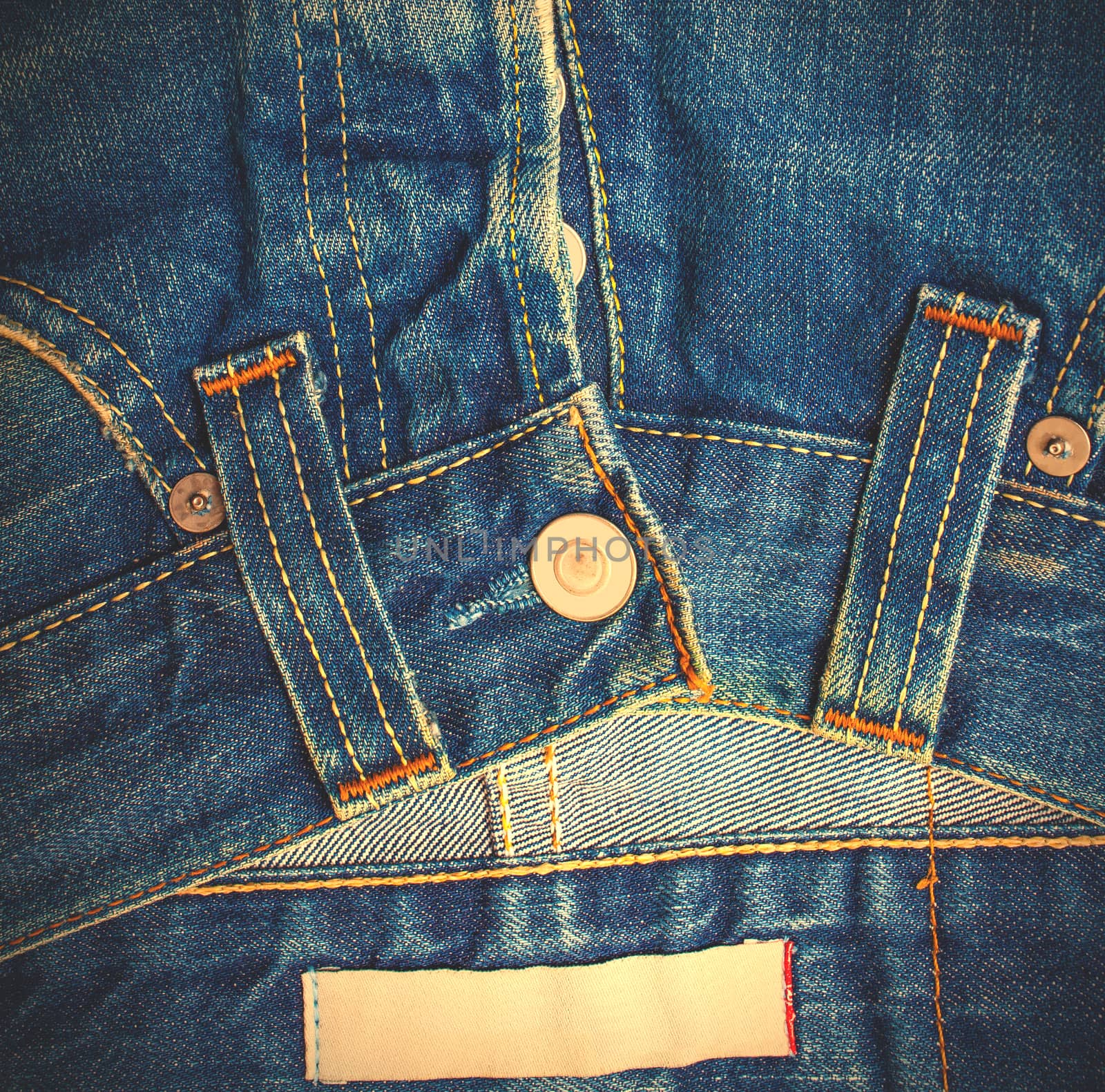 classic old blue jeans, close up. instagram image style