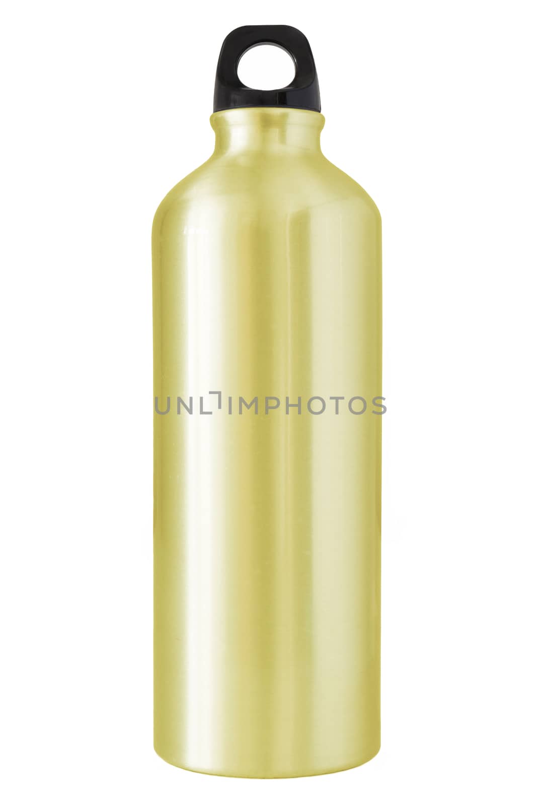 Aluminum bottle water isolated white background