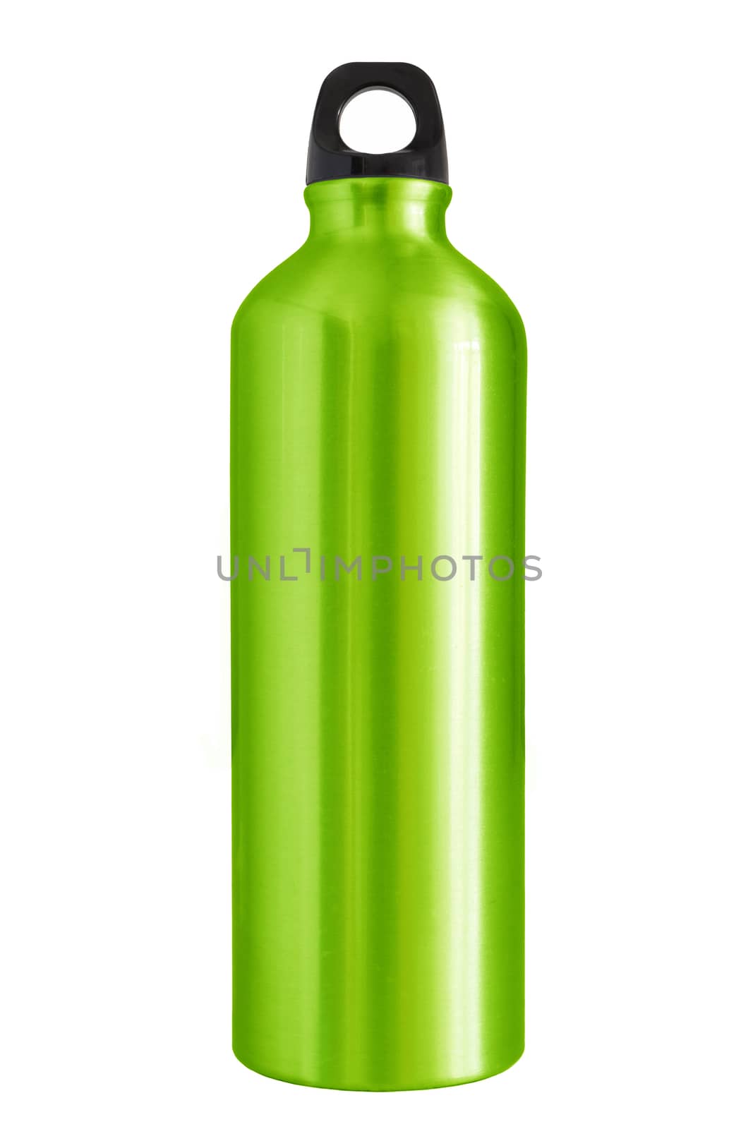 Aluminum bottle water isolated white background