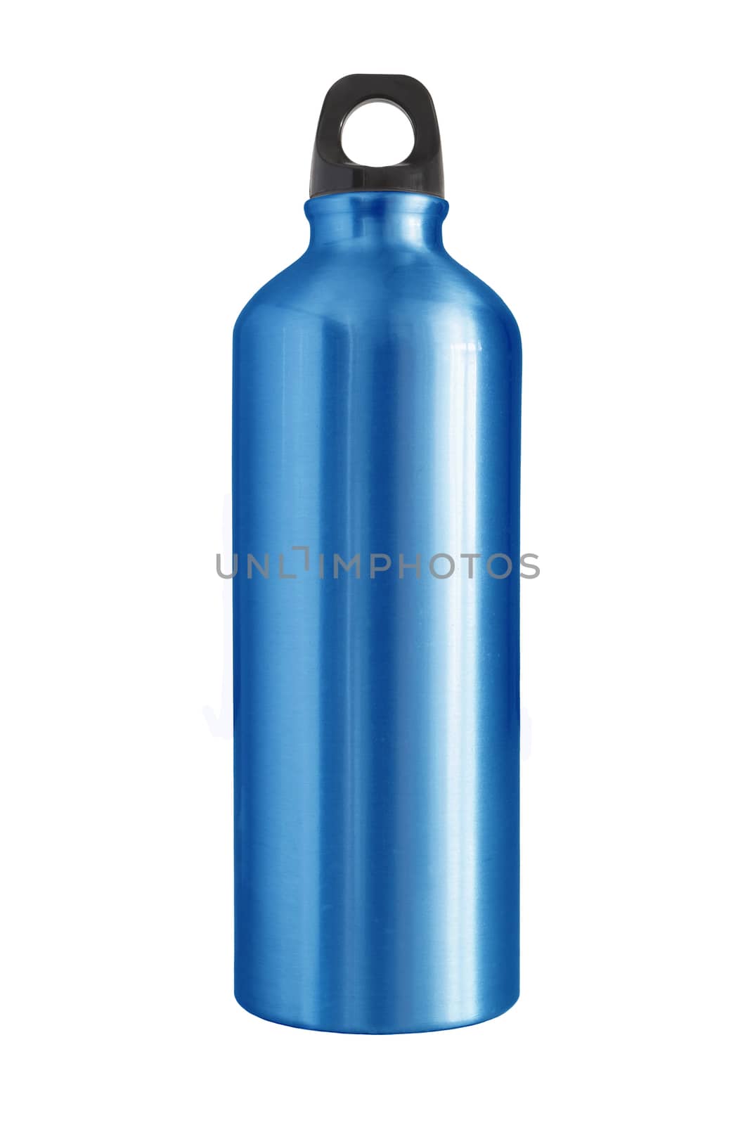 Aluminum bottle water isolated white background