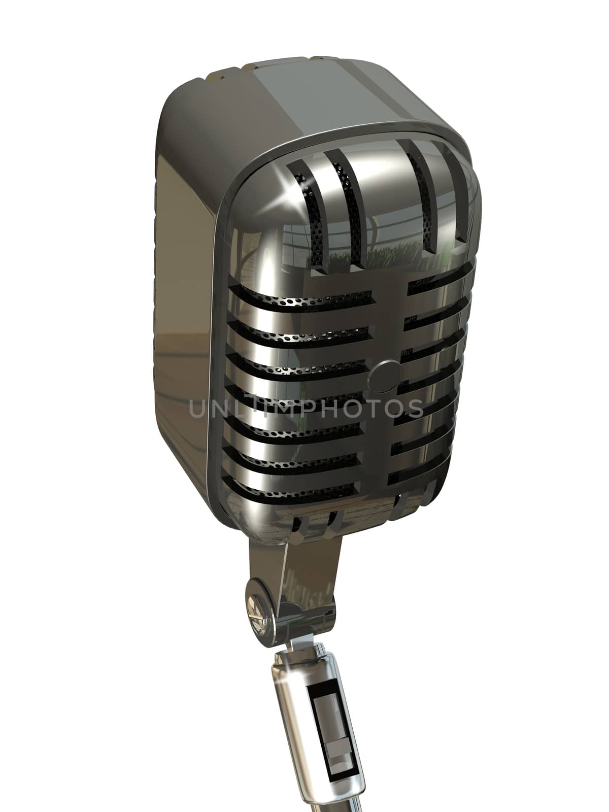 Illustration of a Microphone on a White Background