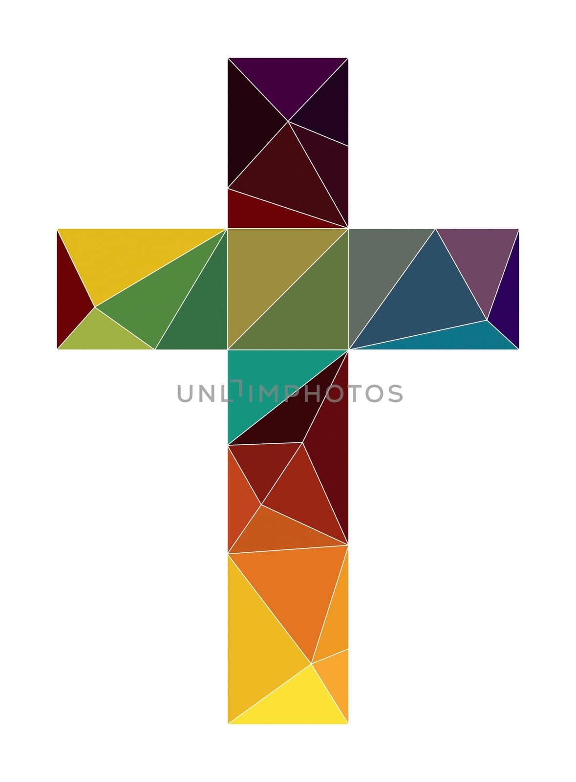 christian church cross symbol color low poly 