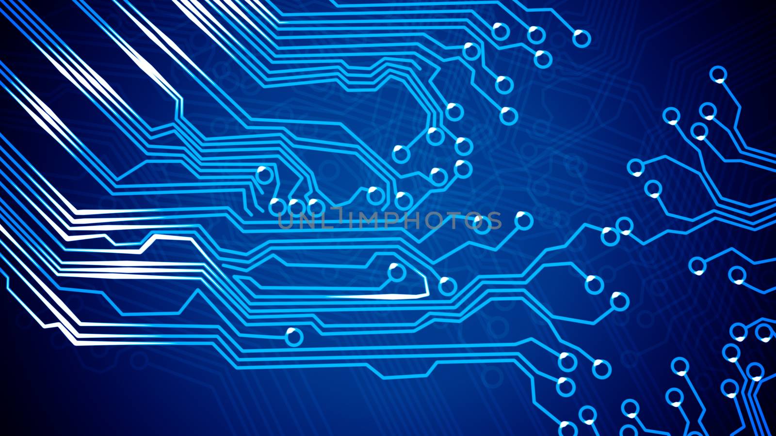 Illustration of Abstract Circuit board Background on blue.