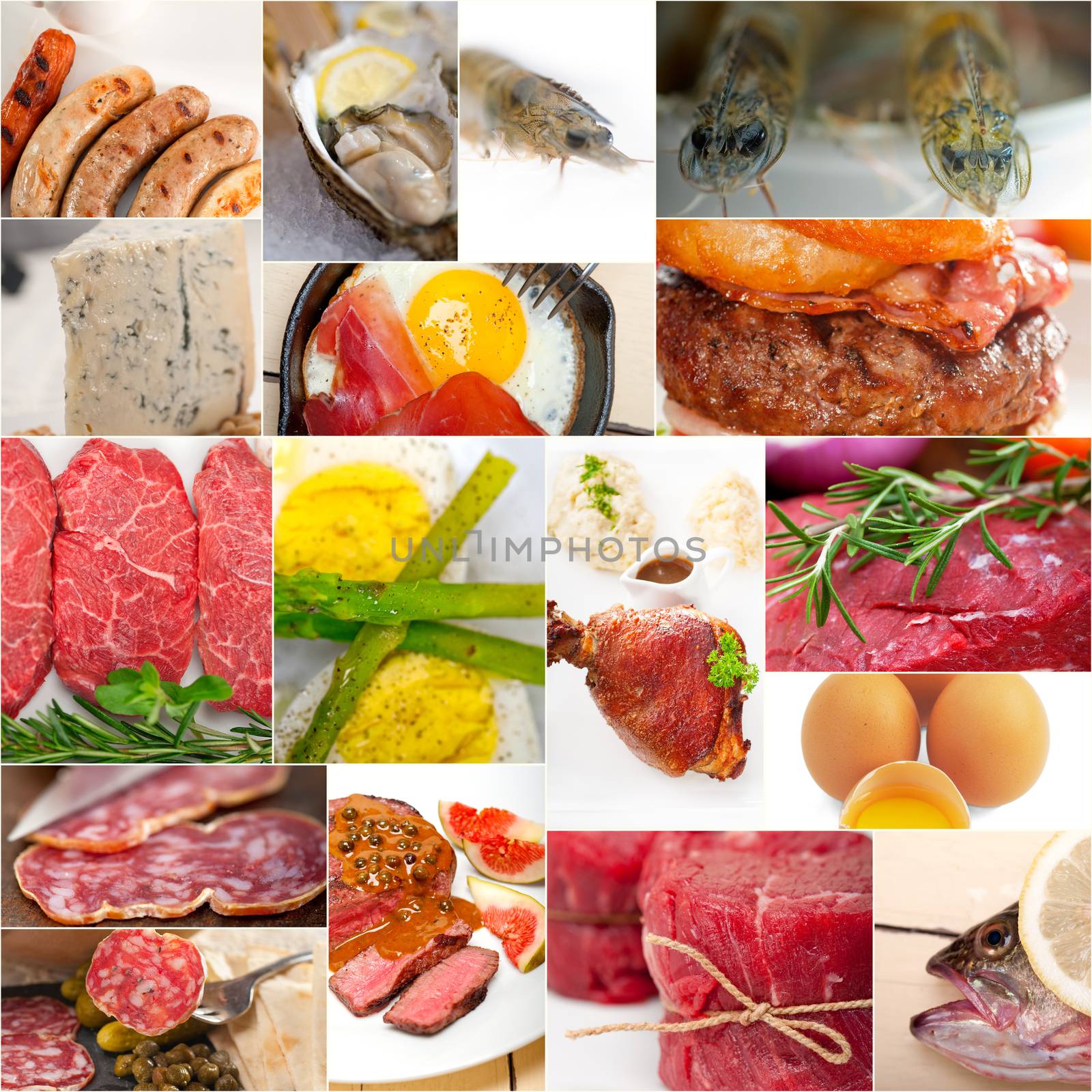 high protein food collection collage by keko64