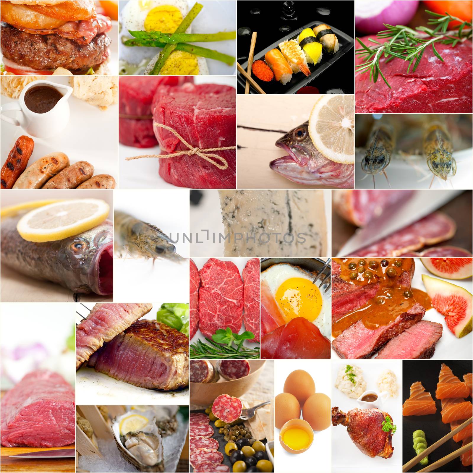 high protein food collection collage by keko64