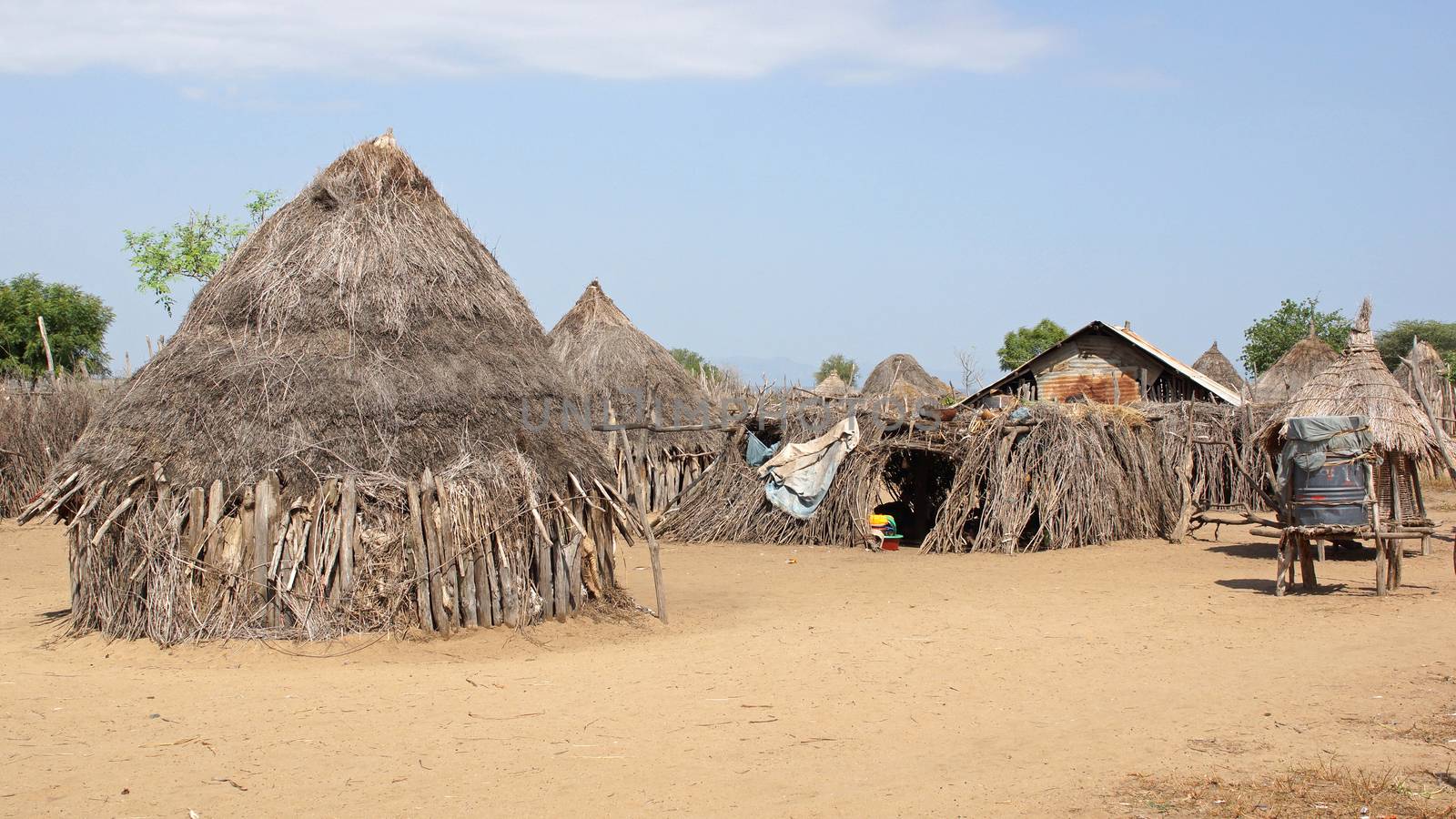 Traditional houses of Karo people, Ethiopia, Africa