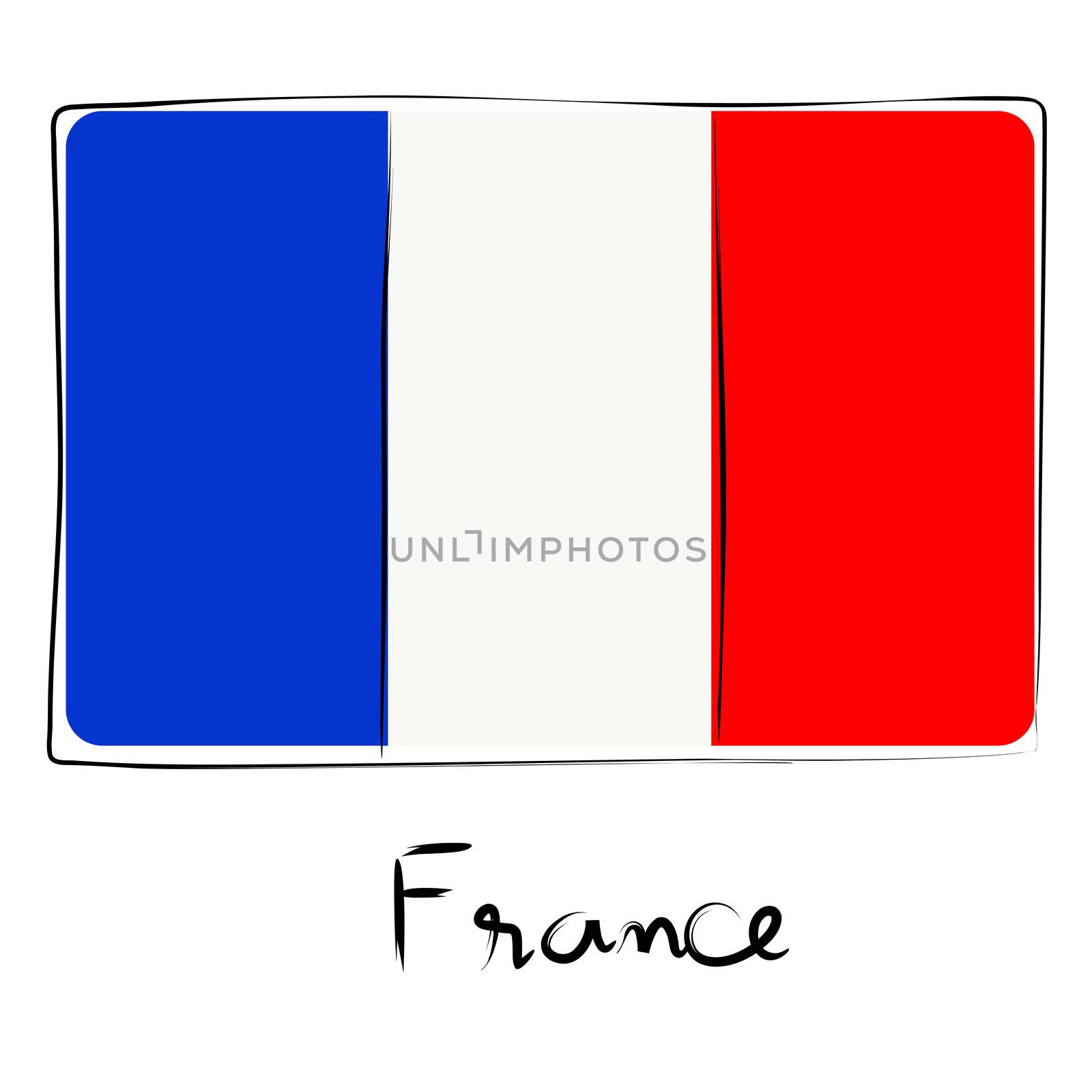 France flag doodle by catacos